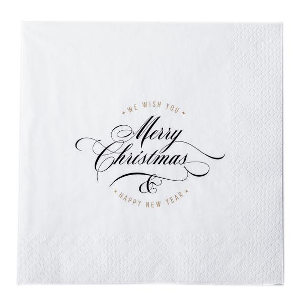 Juleserviett merry christmas 40x40 cm