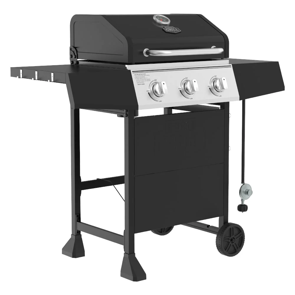 3 Burner Propane Gas Grill in Black(Black) Image 3