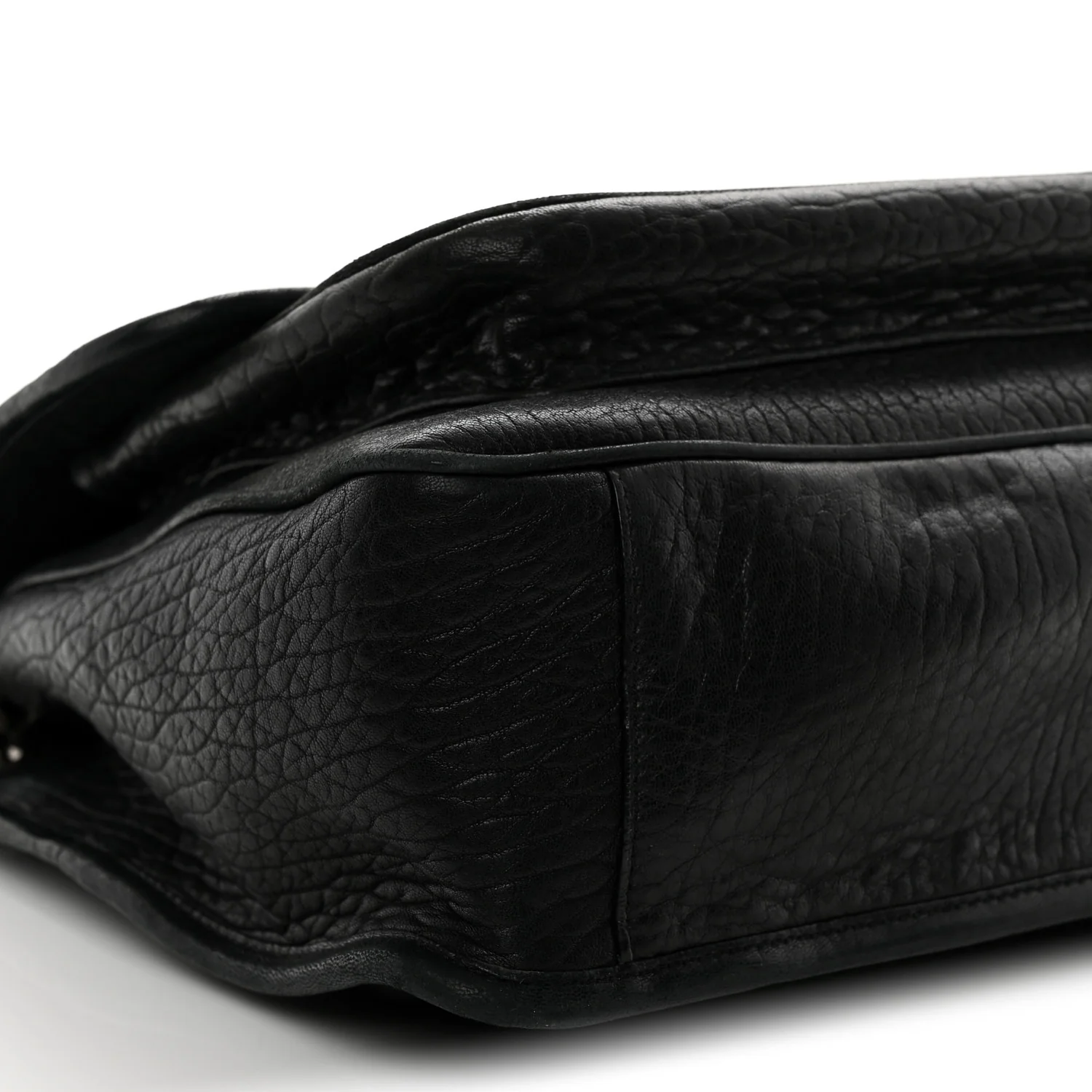 Grained Lambskin Monogram Large Niki Chain Satchel Black