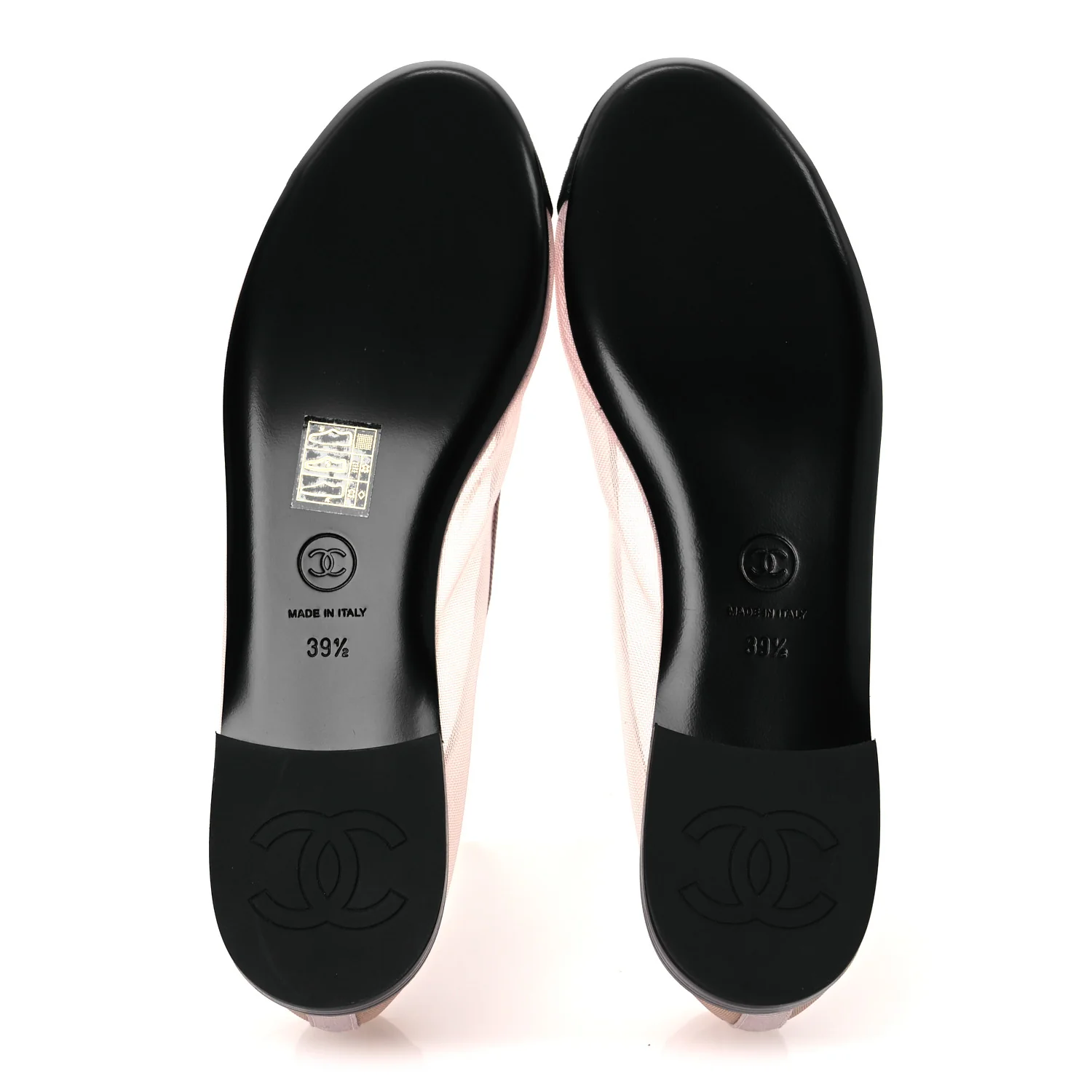 Mesh Grosgrain CC Ballerina Flats 39.5 Pink Black