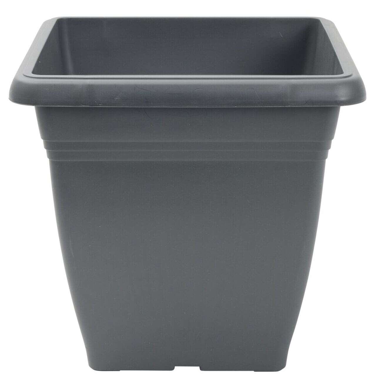 Pot de fleur carré 17L plastique gris anthracite 32x32xH30cm