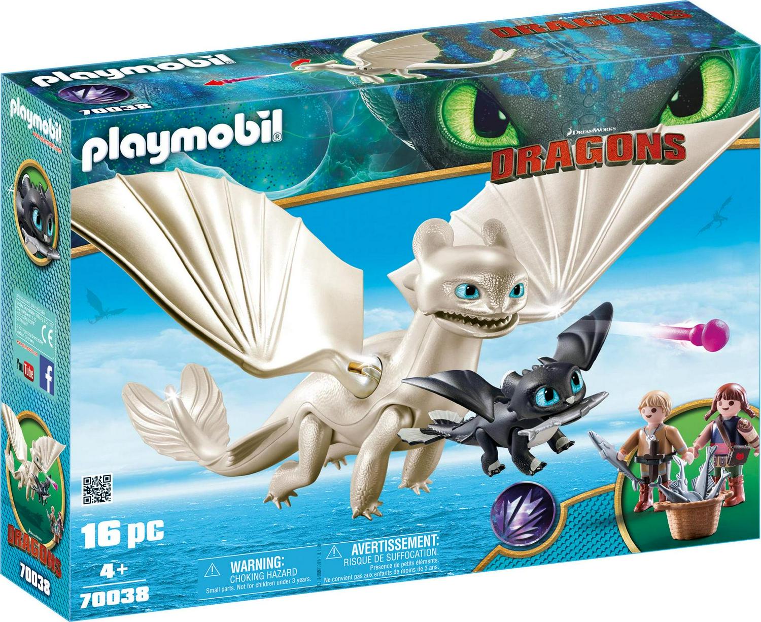 How to Train Your Dragon III Light Fury with Baby Dragon and Children Action Figure Sets - Image 4