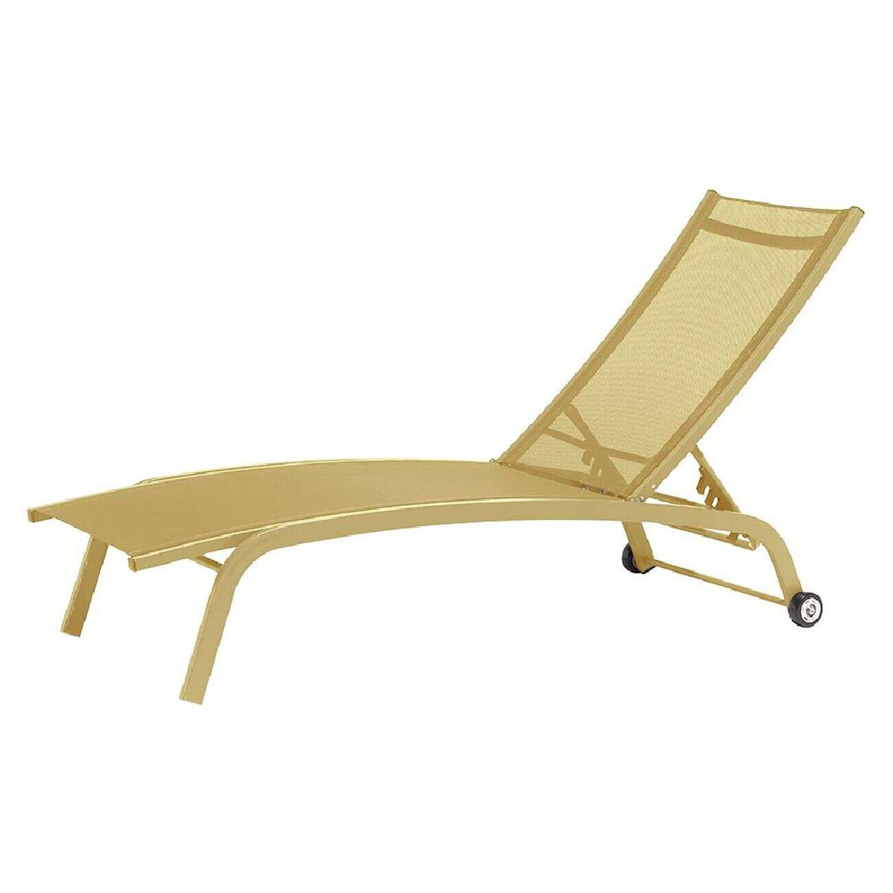 Bain de soleil transat Stockolm jaune 186x63xH32/90cm
