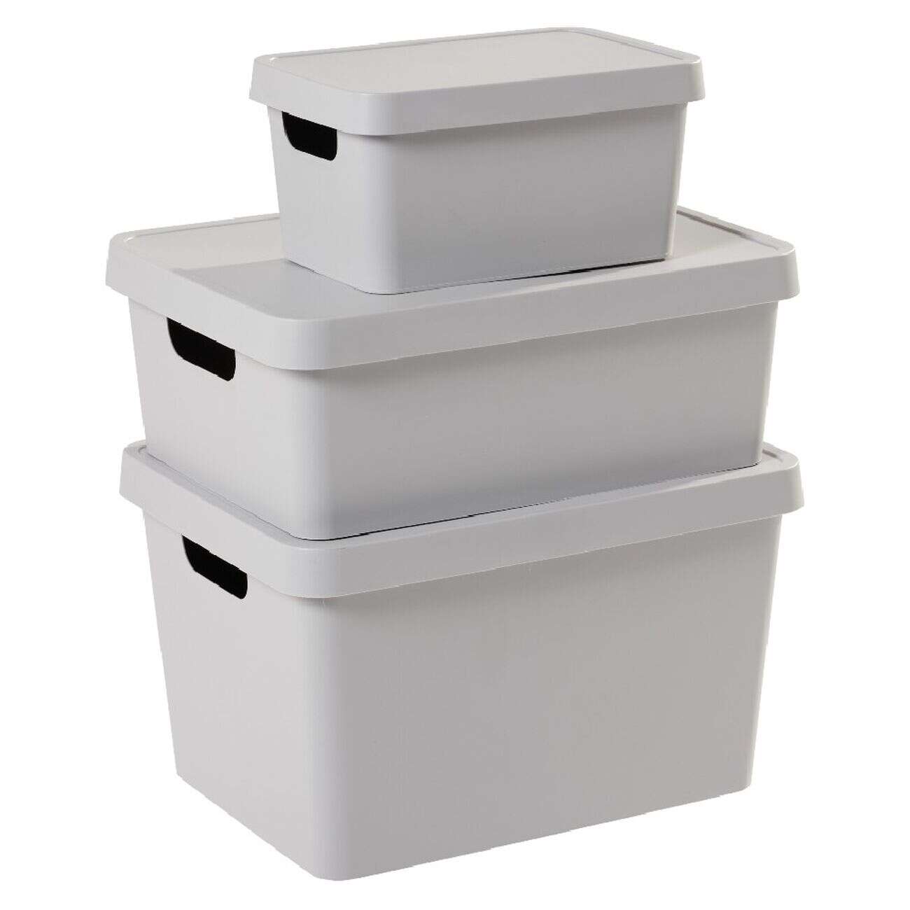 Boîte de rangement avec couvercle grise 3,6 L