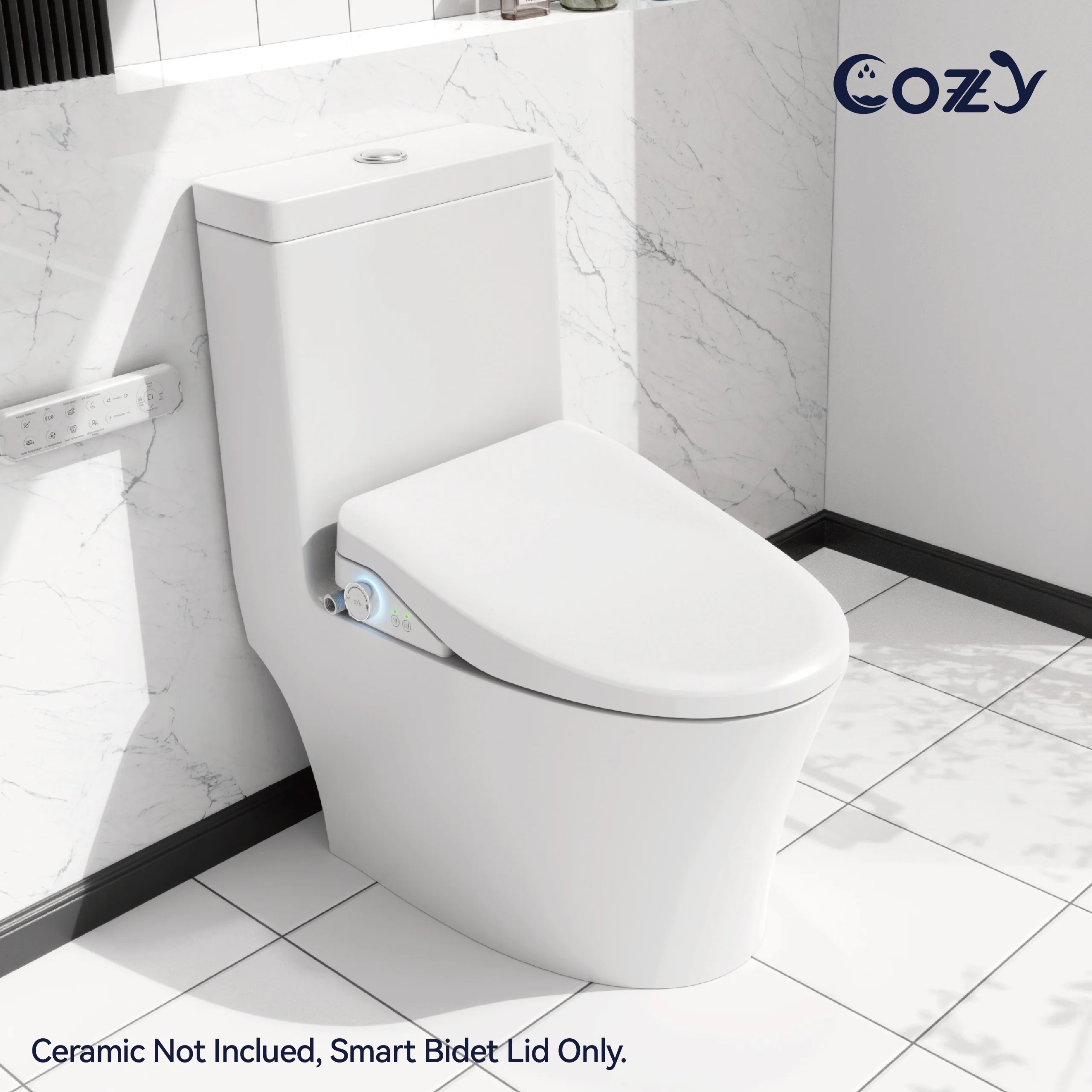 Electric Bidet Toilet Seat, 15.4 x 19.9 Inch, Adjustable Bidet Toilet Seats - Image 3
