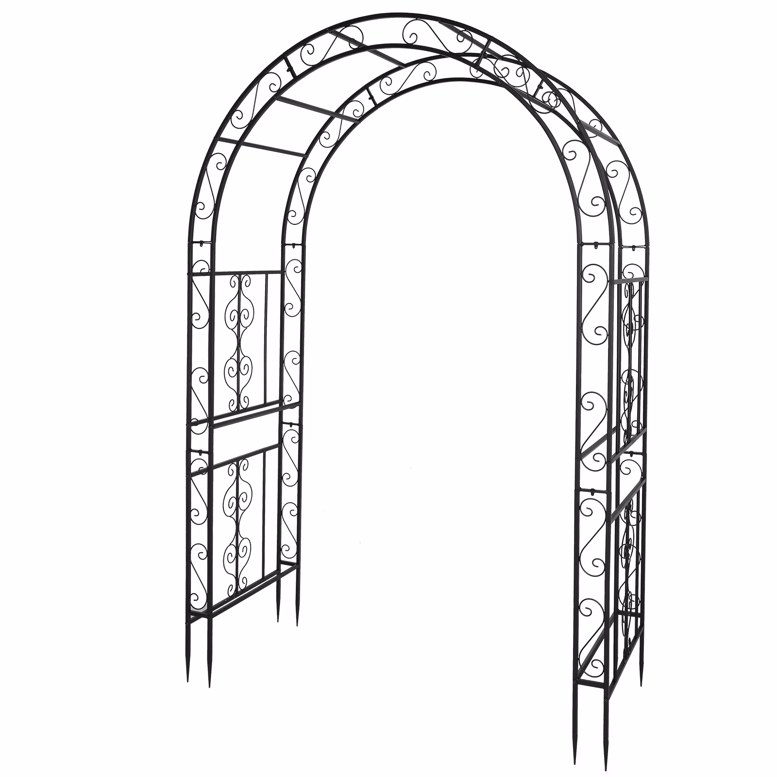 EasingRoom 7Ft Metal Garden Arch Garden Arbor for Climbing Plant Outdoor Wedding Party