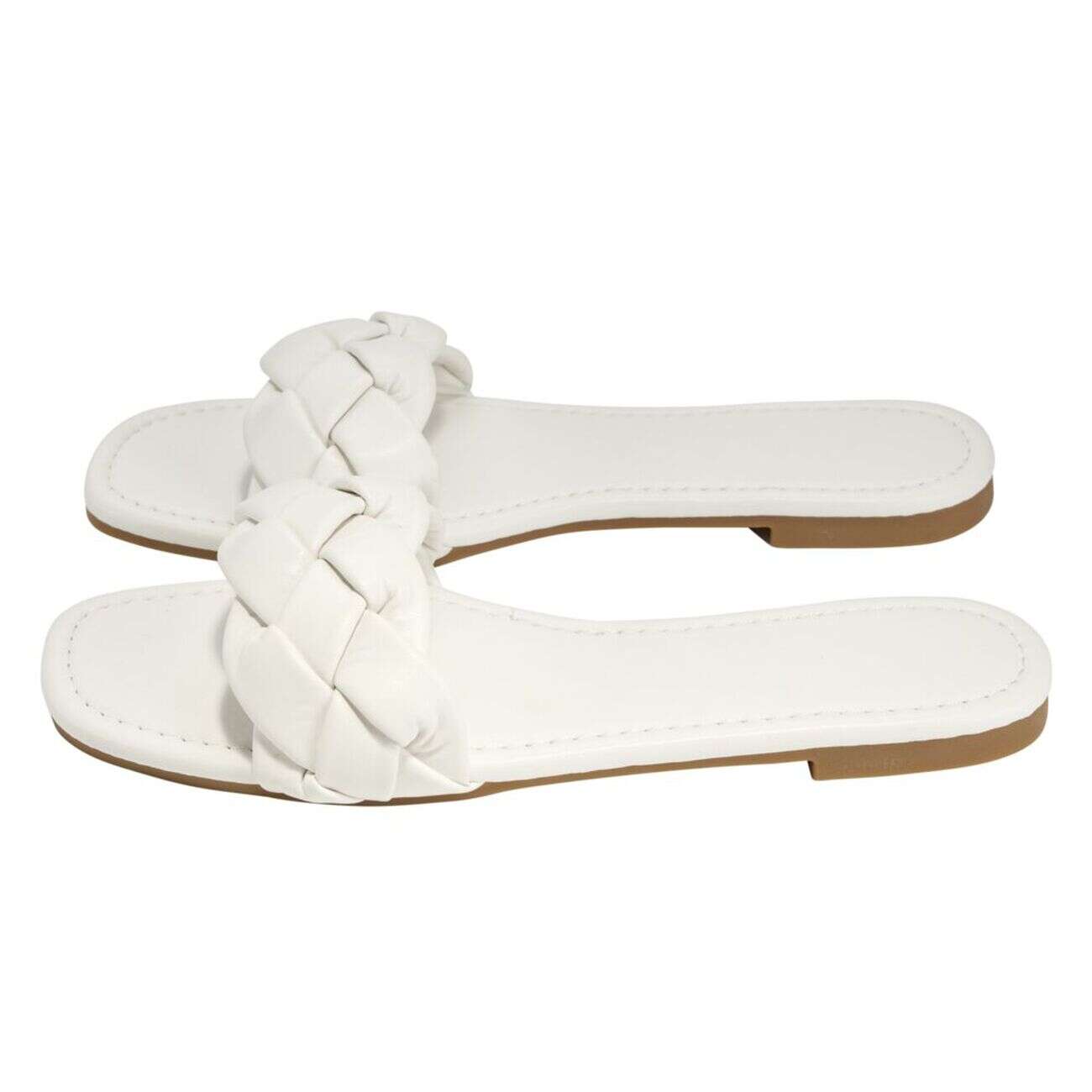 Sandales femme tressées simili blanc 37/38