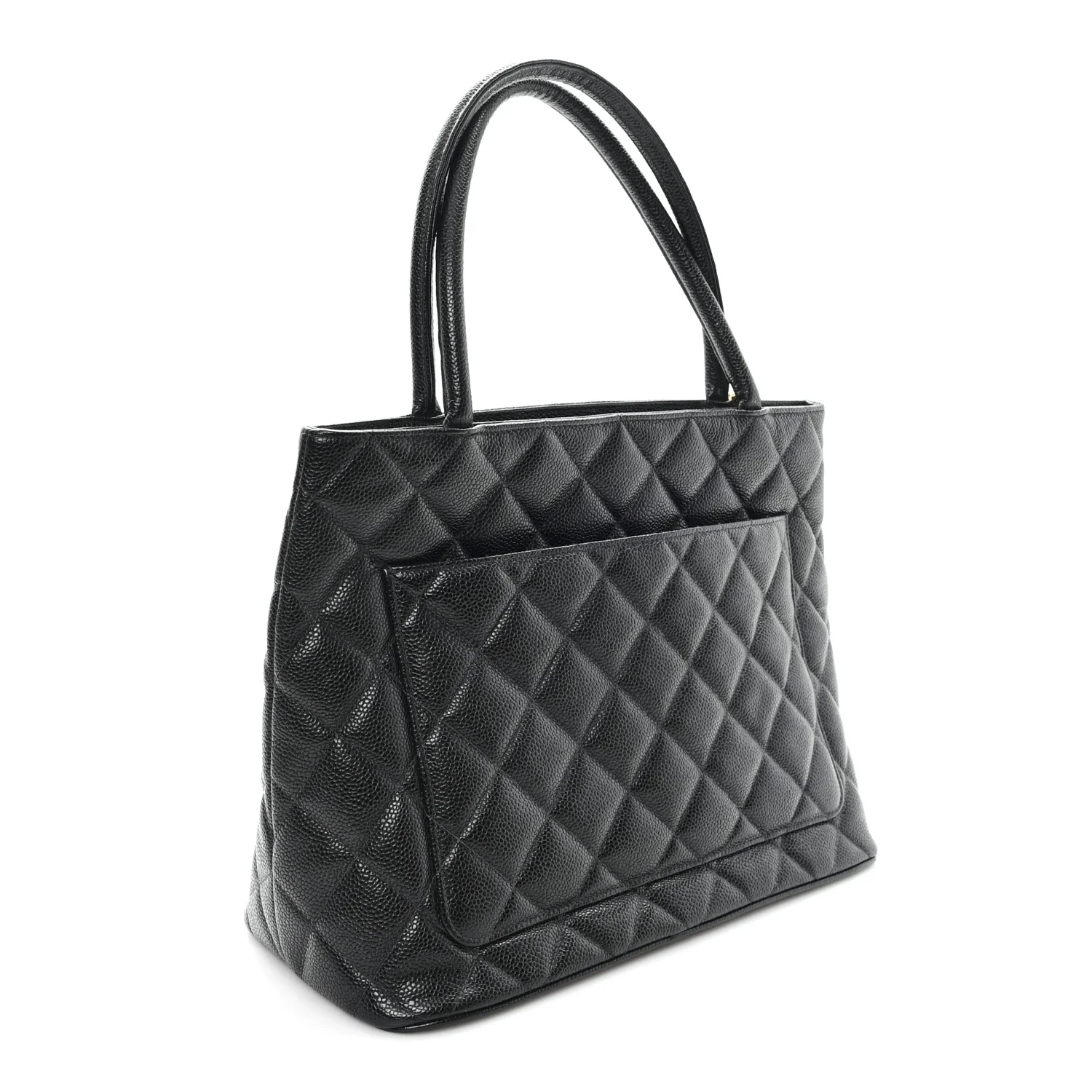 Caviar Quilted Medallion Tote Black