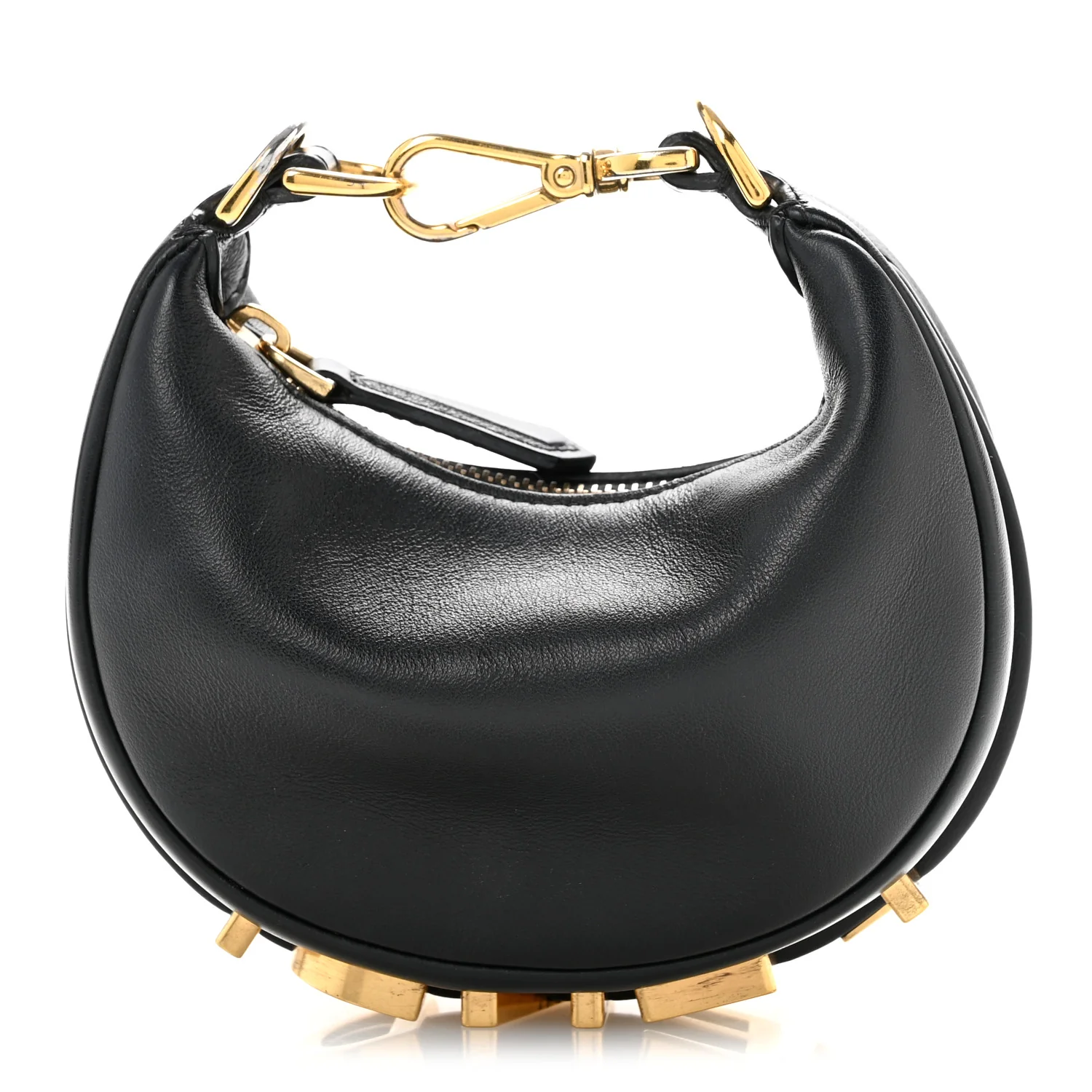 Vitello Grace Matte Nano Fendigraphy Hobo Charm Black
