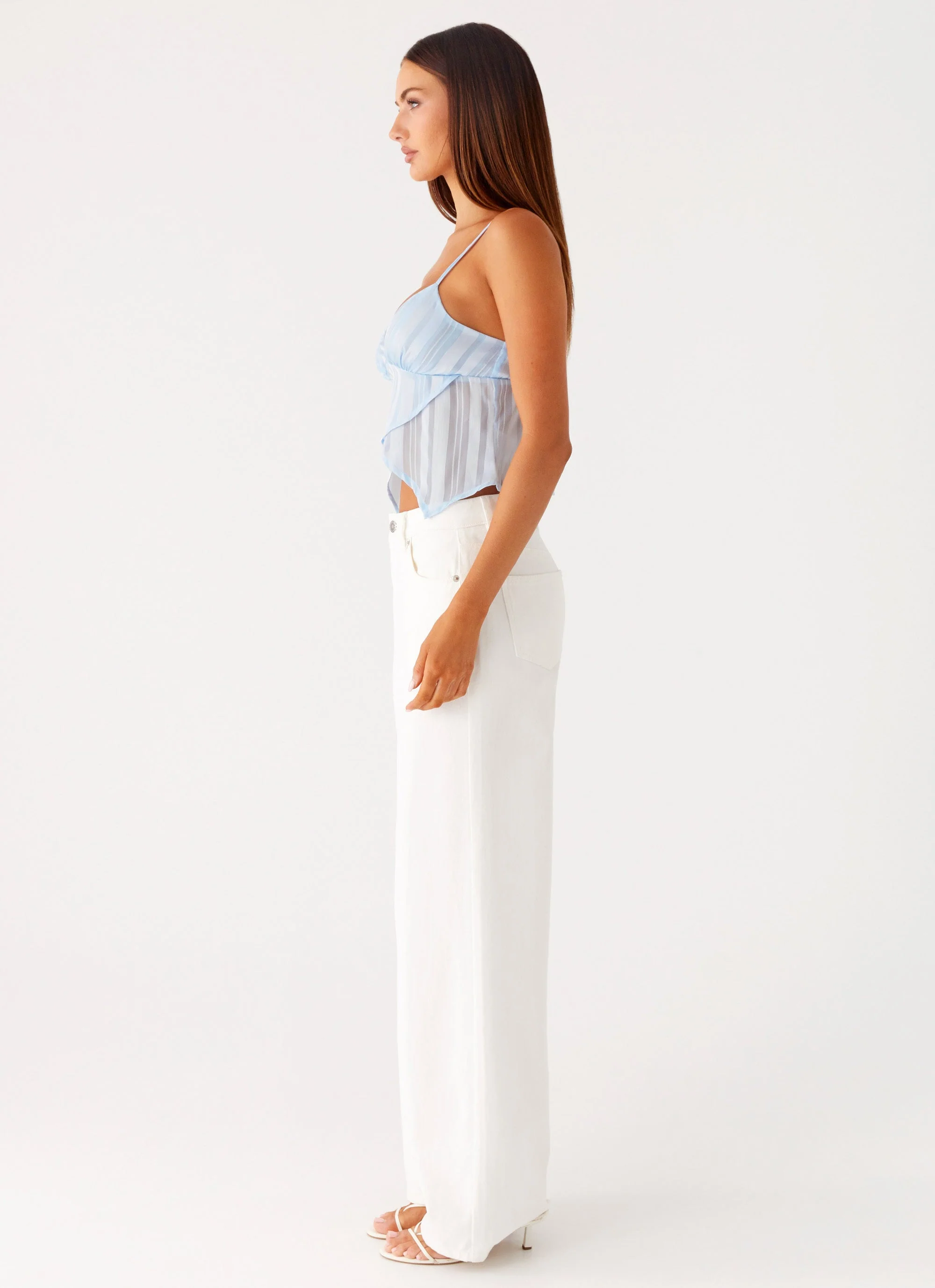 Glynne Frill Top - Baby Blue