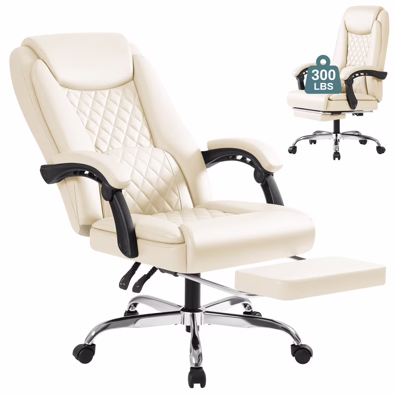 Home Office Chair Adjustable Executive Leather Chair With Arms Ergonomic High Back Cushion Lumbar Back Support Computer Desk Chair,Black(black) - Image 3