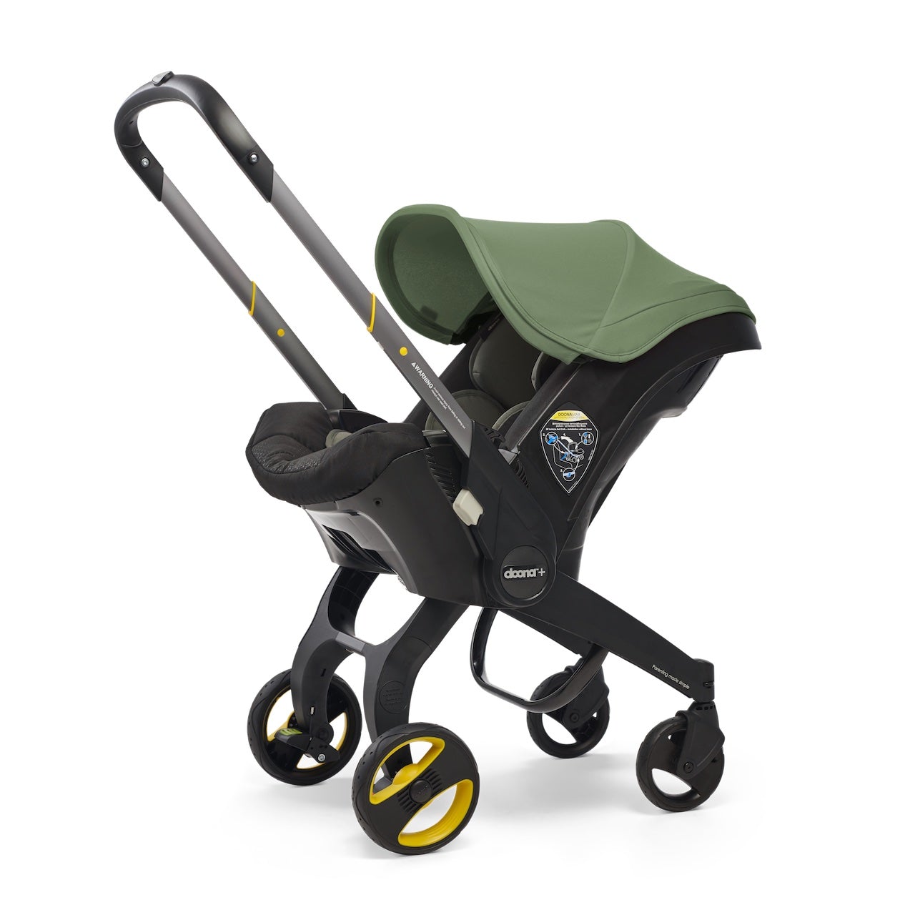 Poussette avec siège auto pour bébé et base LATCH – Édition Minuit | Transformation voiture en poussette en quelques secondes, homologuée pour le transport aérien, sac de rangement inclus