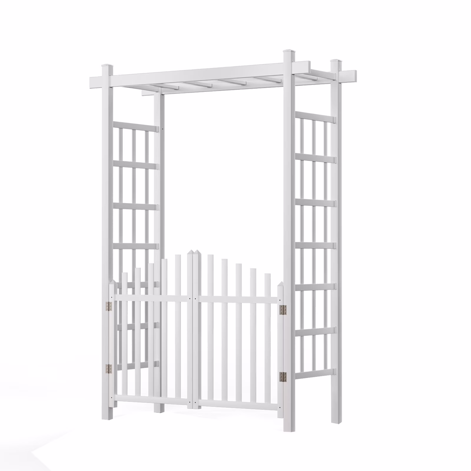 UBesGoo Garden Arch Arbor Archway w/ Door for Wedding Patio Decor,7 Ft,PVC