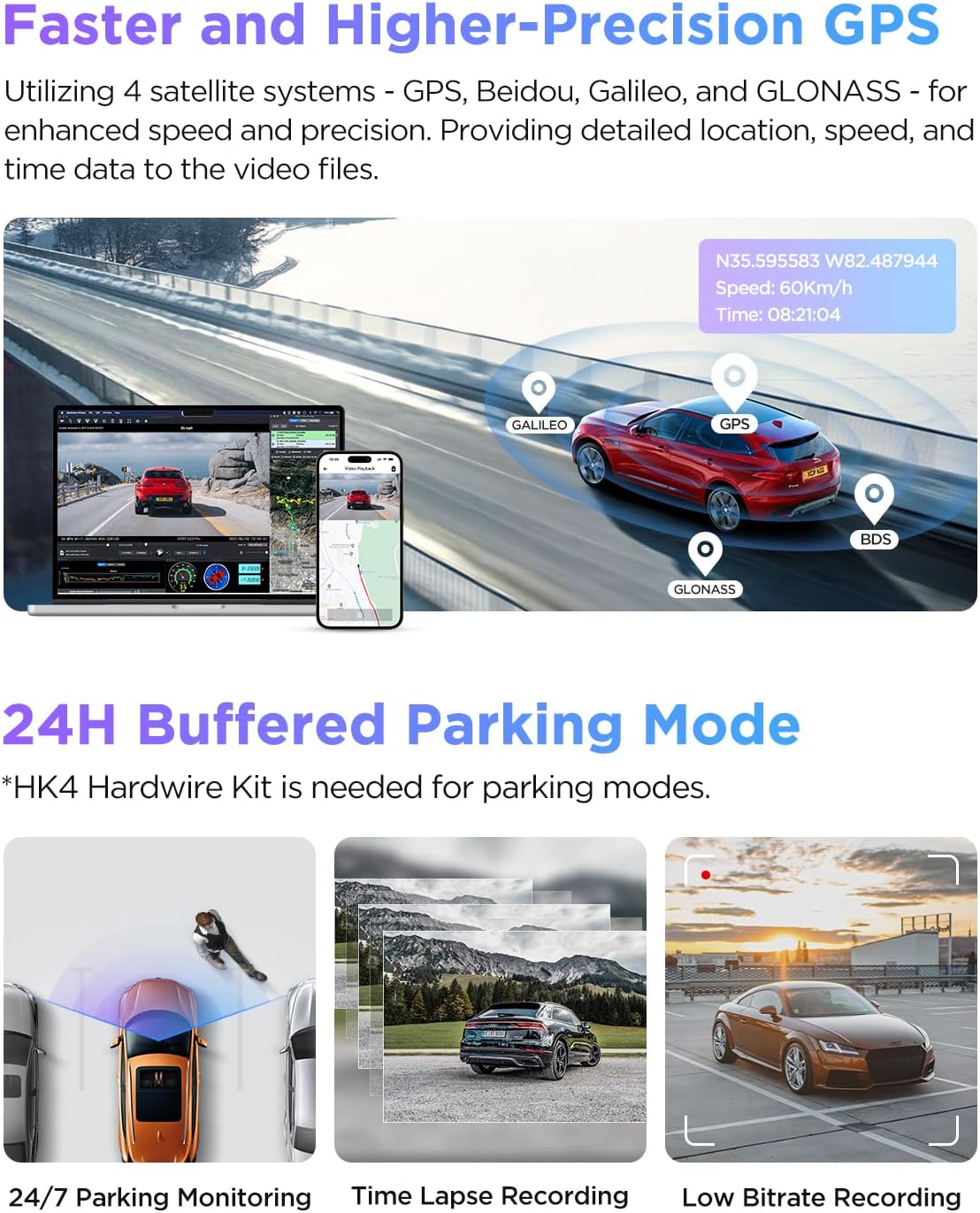 VIOFO A229 Pro 4K HDR Dash Cam  Dual STARVIS 2 IMX678 IMX675  4K+2K Front and Rear Car Camera  2 Channel with HDR  Voice Control  5GHz WiFi GPS  Night Vision 2.0  24H Parking Mode