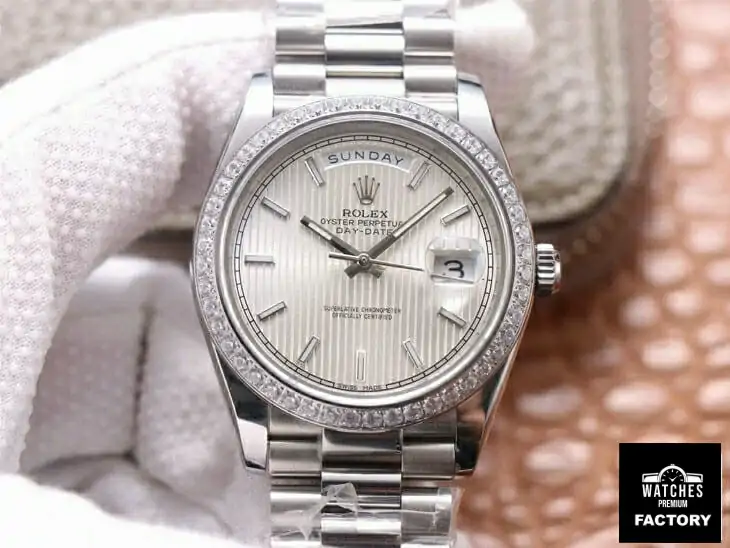 Rolex Day Date M228349RBR-0007 EW Factory Diamond-Set Bezel