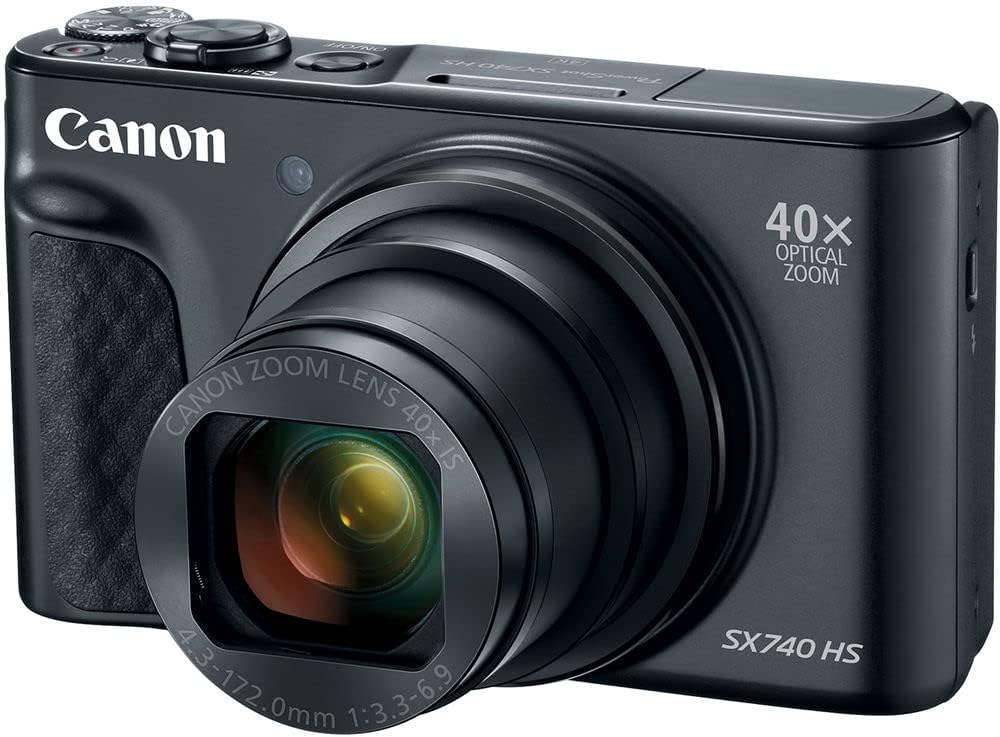 Canon PowerShot SX740 HS Digital Camera | 20.3MP CMOS Sensor  40x Optical Zoom  4K UHD Video  Wi-Fi & Bluetooth | Compact Point-and-Shoot Camera with Bag and 64GB Card