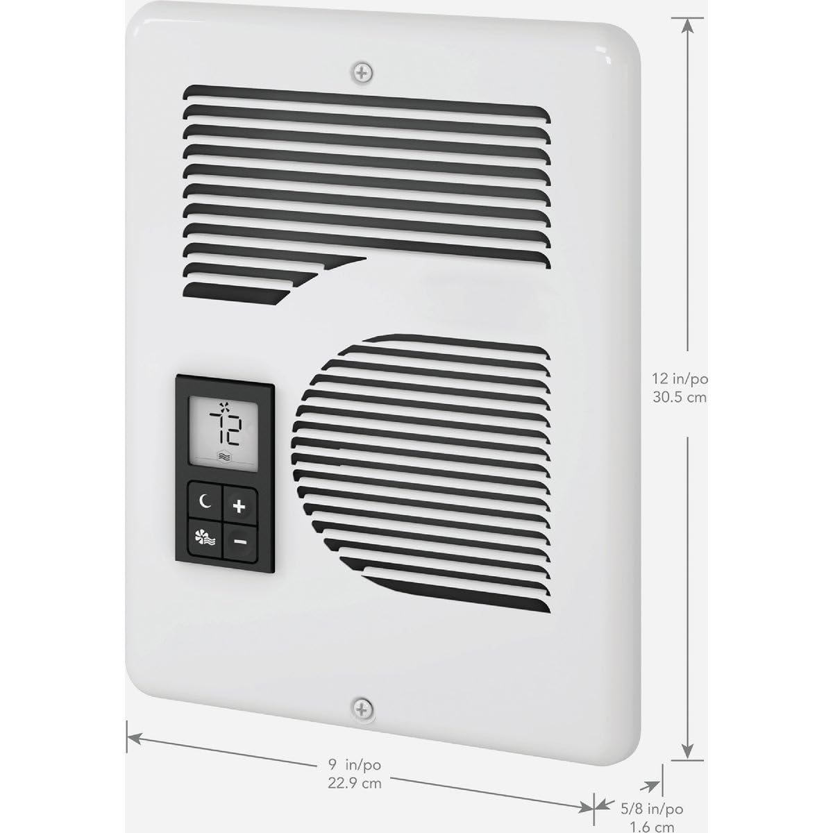 Chauffage mural Cadet Energy Plus, thermostat numérique, 240/208/120 V, blanc