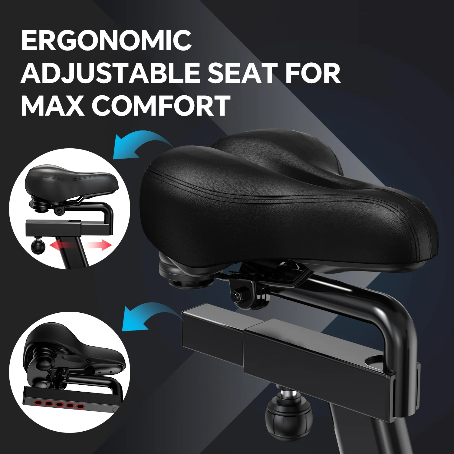 Commercial Built-in Bluetooth Fan Exercise Bike, Adjustable Air Resistance with Dual-Action Handlebars, Heavy Duty Indoor Cycling Bike for Home Gym Traininning, 350lbs Arm/Leg Cardio Workout(Air) - Image 5