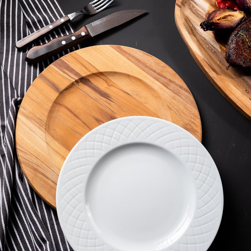 Wooden board tallerken 33 cm teak