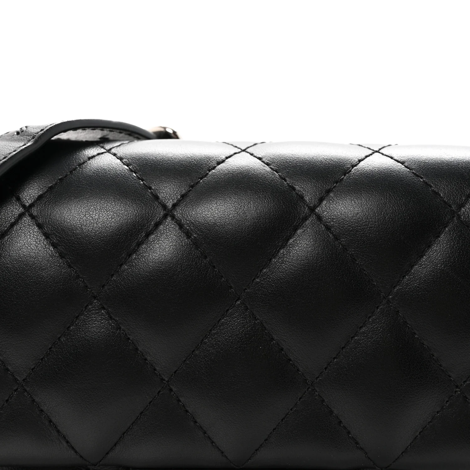 Calfskin Quilted CC Uniform Flap Belt Bag Black