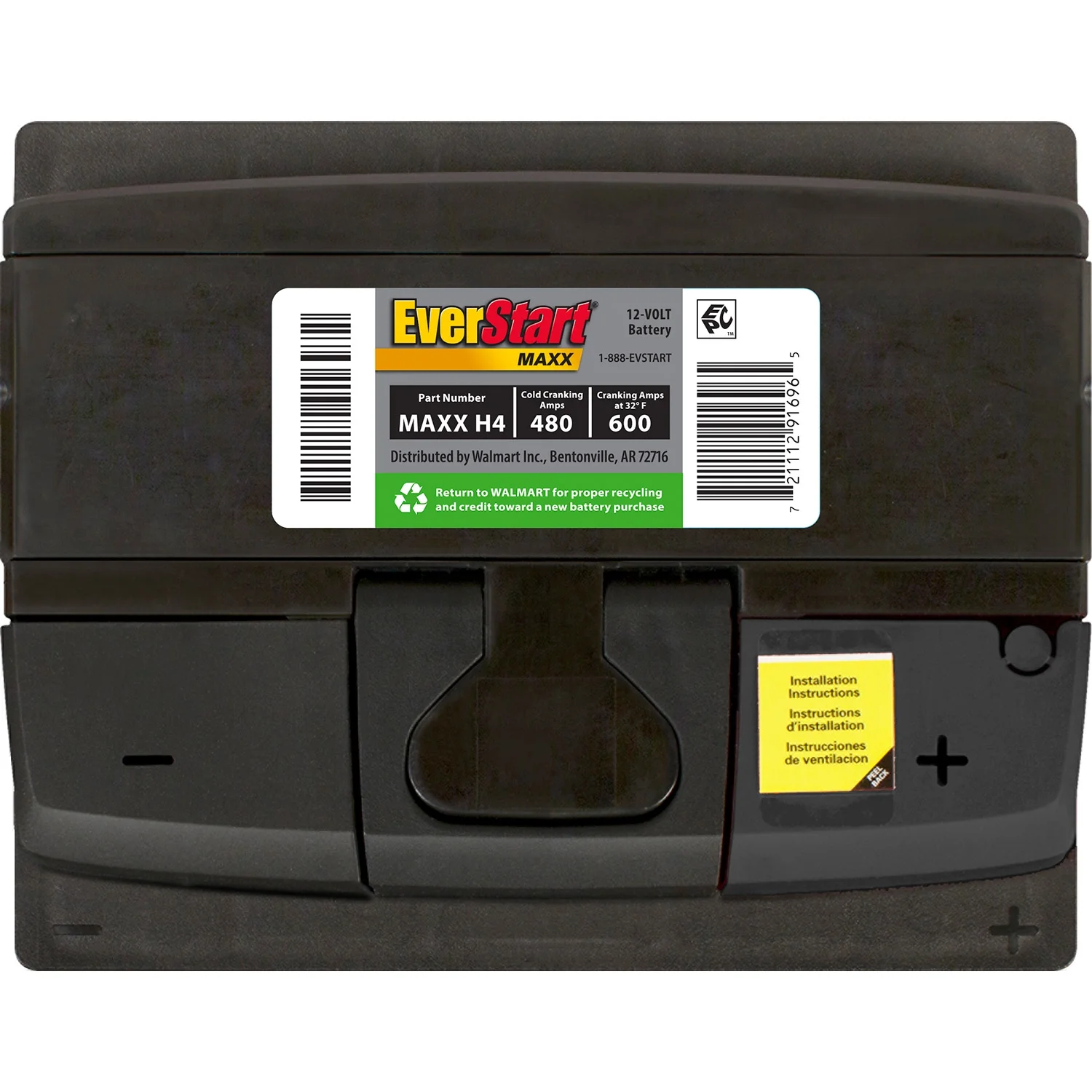 Maxx Lead Acid Automotive Battery, Group Size H4 / LN1 / 140R 12 Volt, 480 CCA 75RC - Image 2