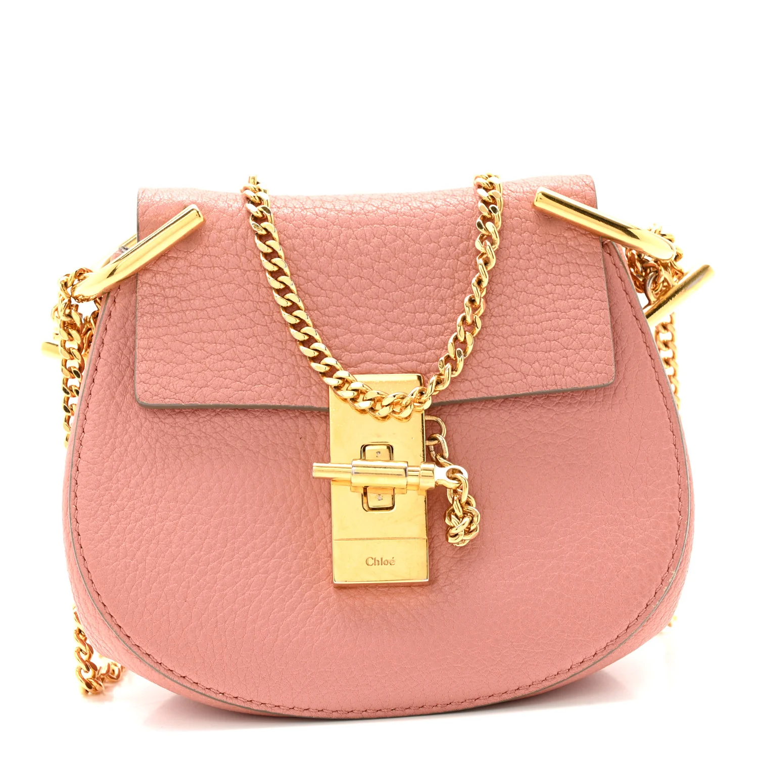 Grained Lambskin Nano Drew Shoulder Bag Misty Rose