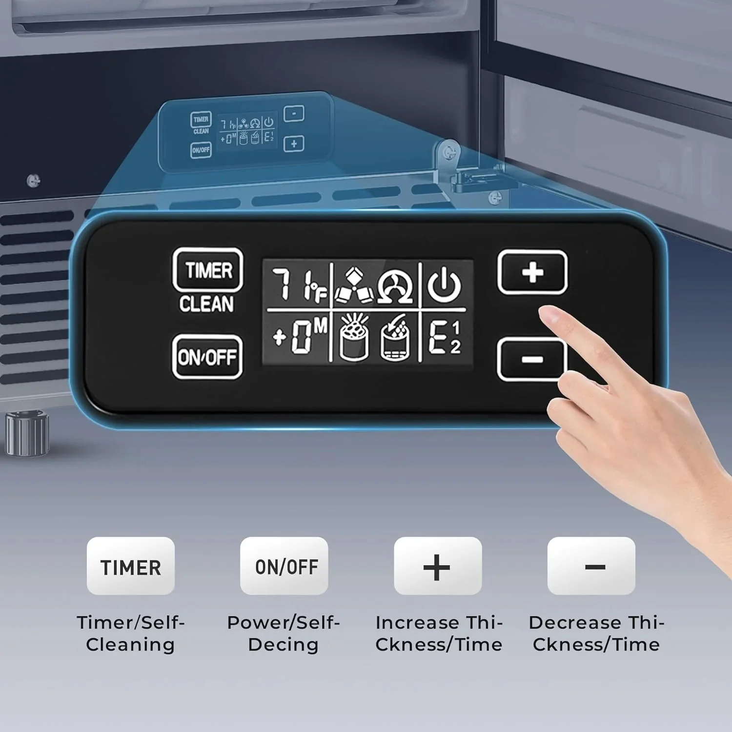 Commercial Under Counter Ice Maker Machine 80LBS Day with 24LBS Ice Storage Built in Drain Pump Automatic Cleaning Timing Setting Smart Lcd