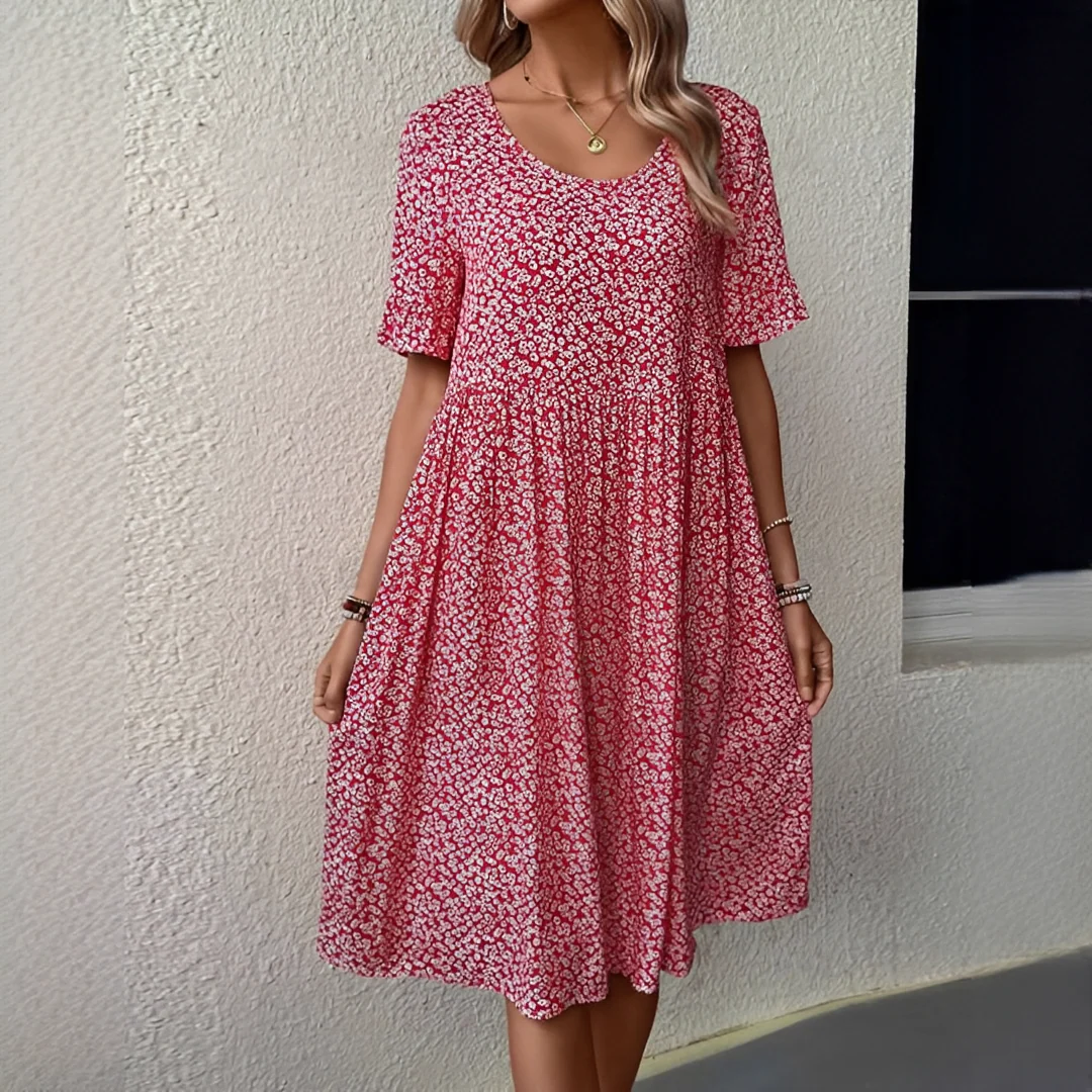 Janina – Robe col rond femmes – idéale pour les journées ensoleillées