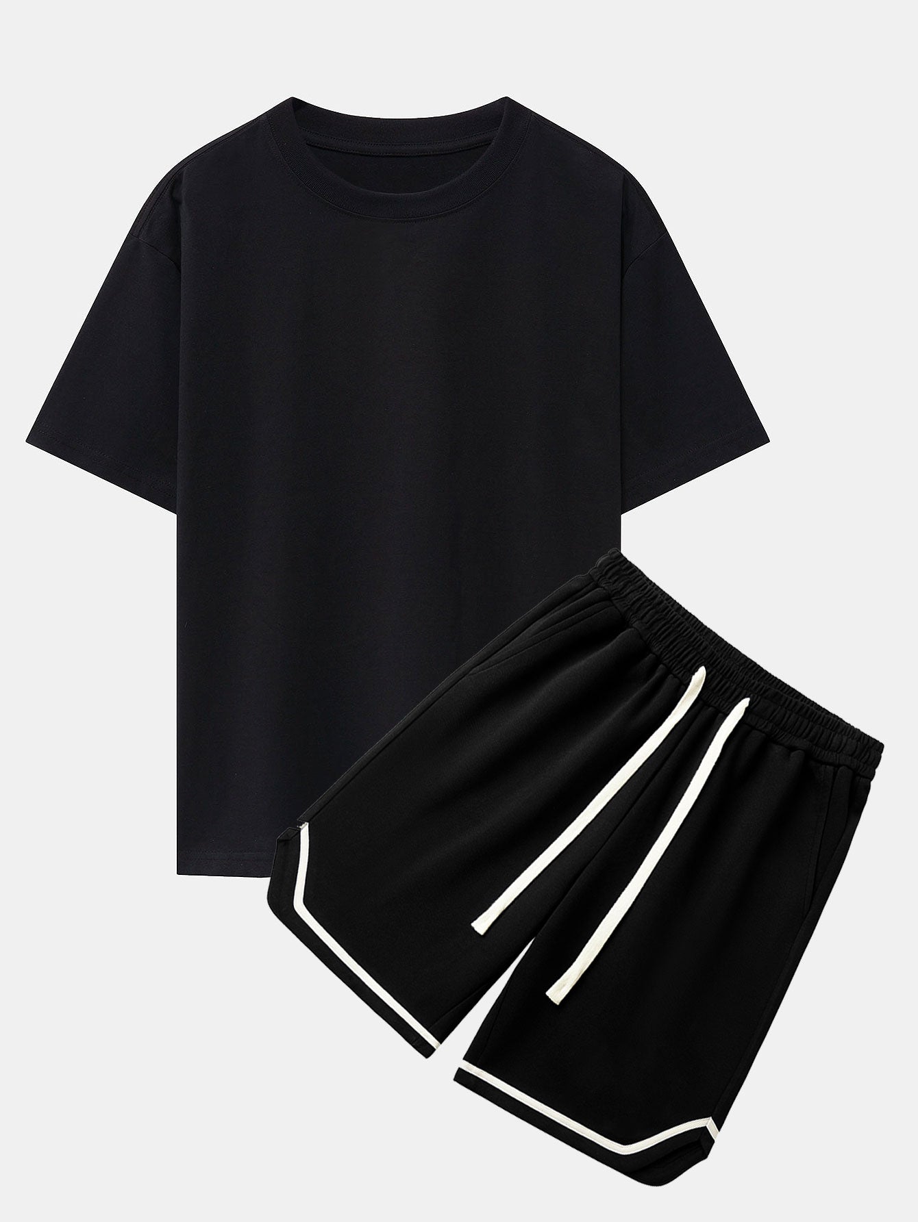 T-shirt oversize à épaules tombantes et short de basketball en jersey épais