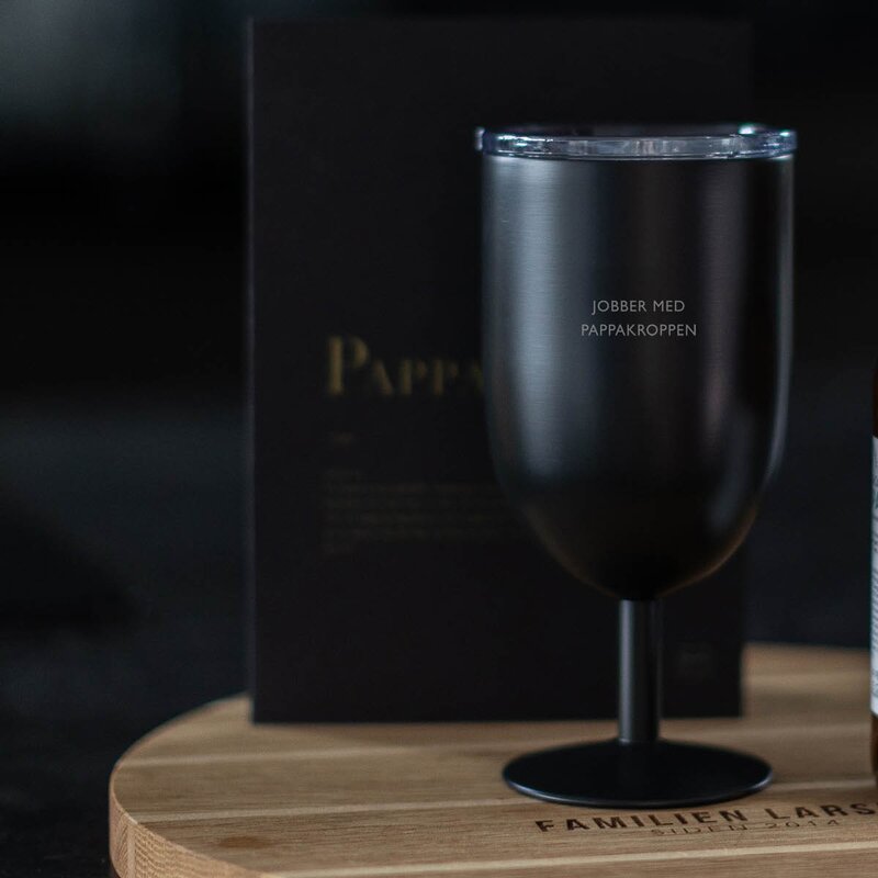 Termo ølglass JOBBER MED PAPPAKROPPEN 40 cl sort