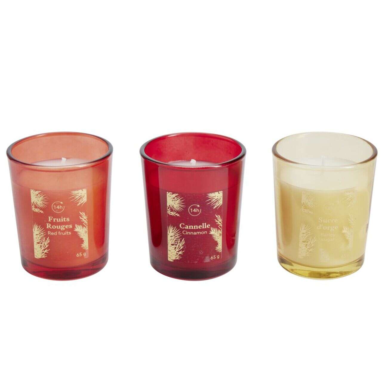 Coffret senteur 3 bougies 14H dans verre (2 modèles)