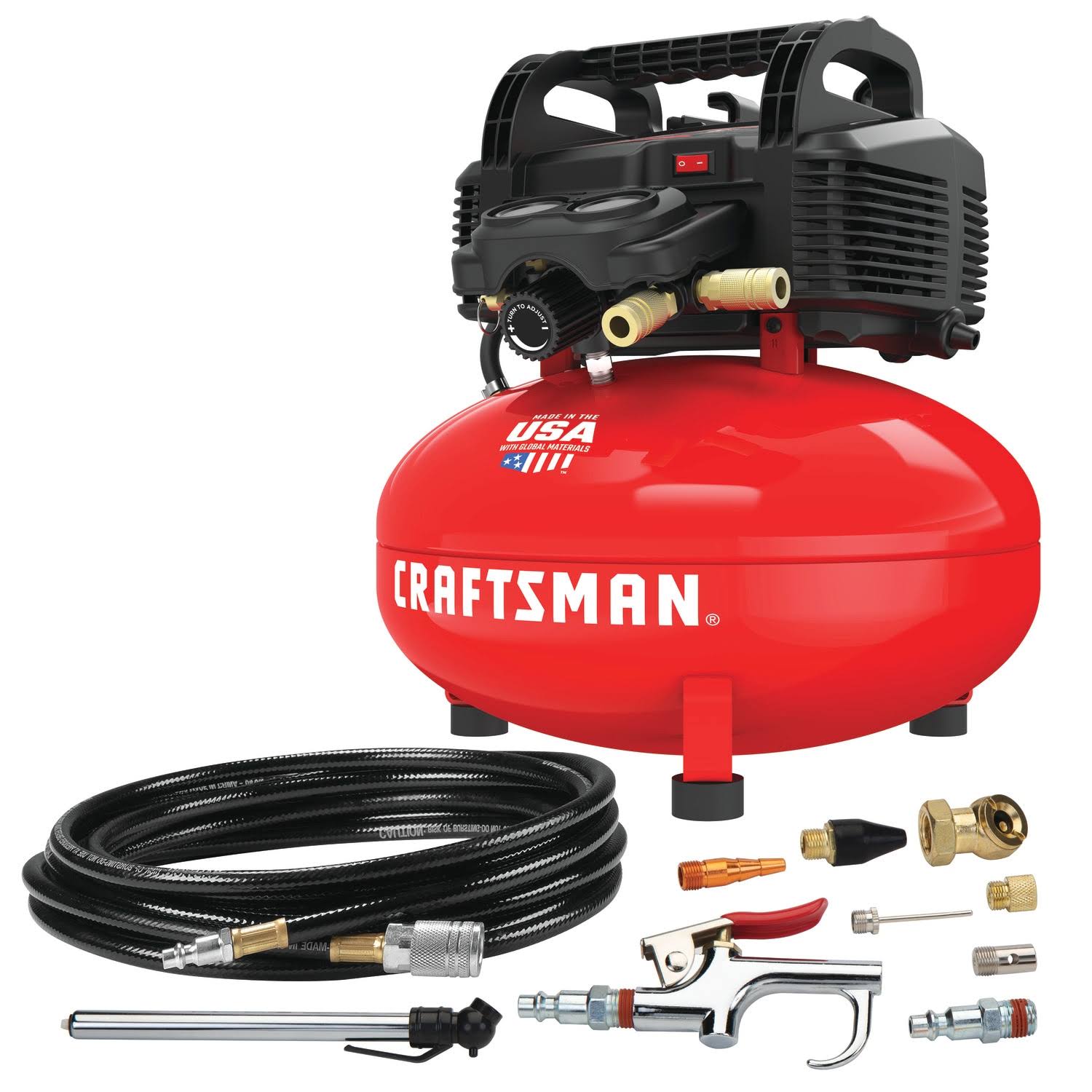 Craftsman Air Compressor, 6 Gallon, Pancake, Oil-Free with 13 Piece Accessory Kit
