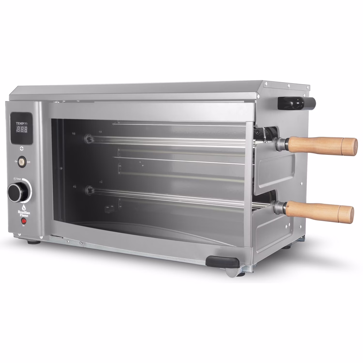 2-Skewer Brazilian Rotisserie Electric Grill in Red(Red) - Image 5