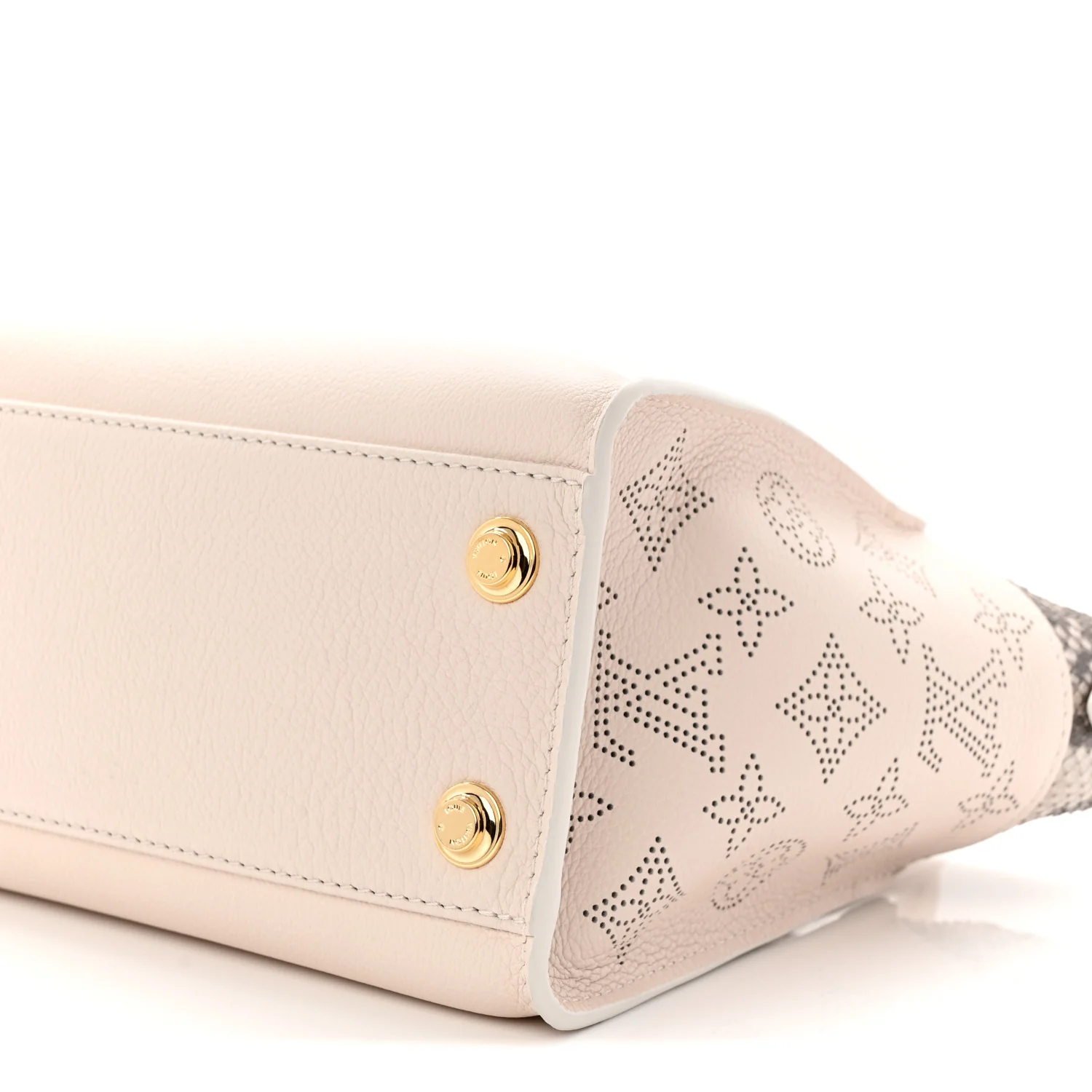 Calfskin Karung Snakeskin Mahina On My Side PM Quartz White
