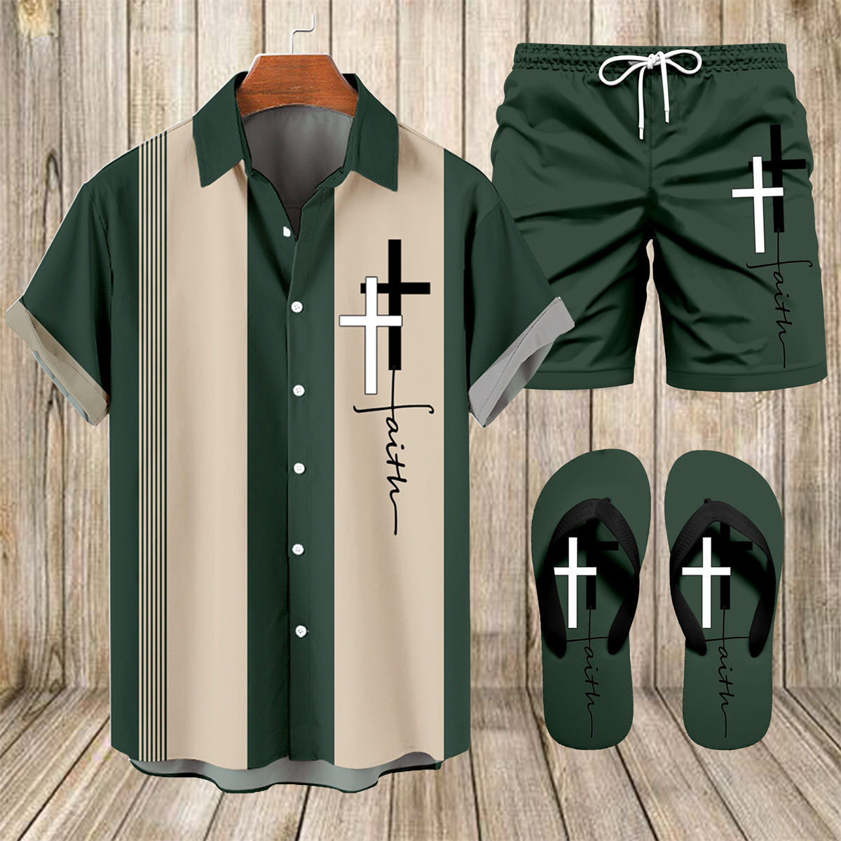 Ensemble trois pièces Suitmens pour homme, imprimé vacances à Hawaï, chemise 056