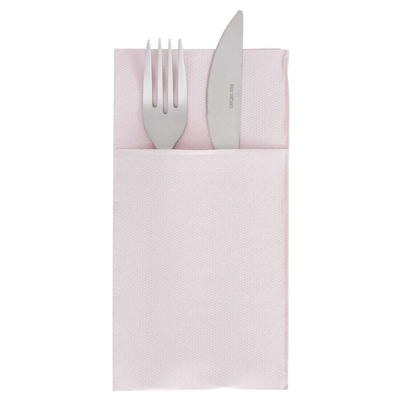 Serviette range couverts 40cm rose pâle x20