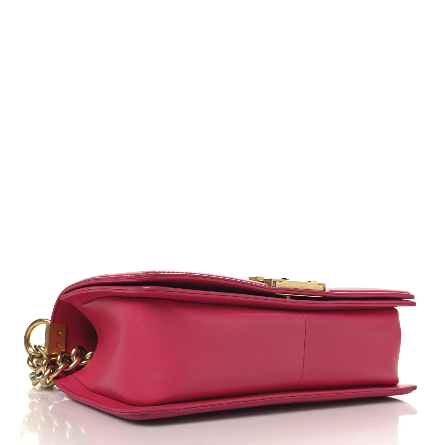 Lambskin Quilted Medium Boy Flap Fuchsia