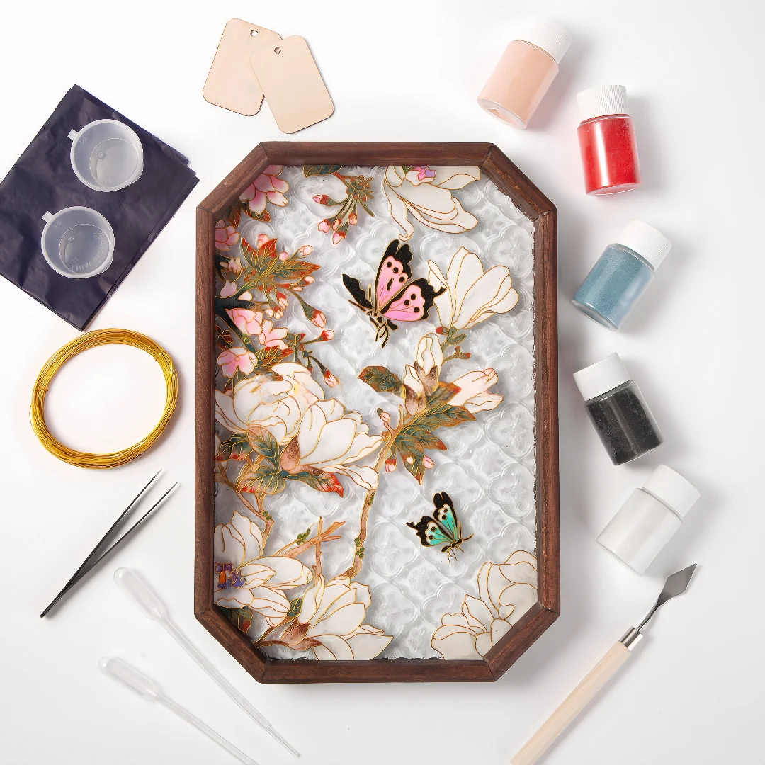 Filigree on Glass, DIY Cloisonne Filigree Enamel Painting Kit, with Tutorial& All Tools