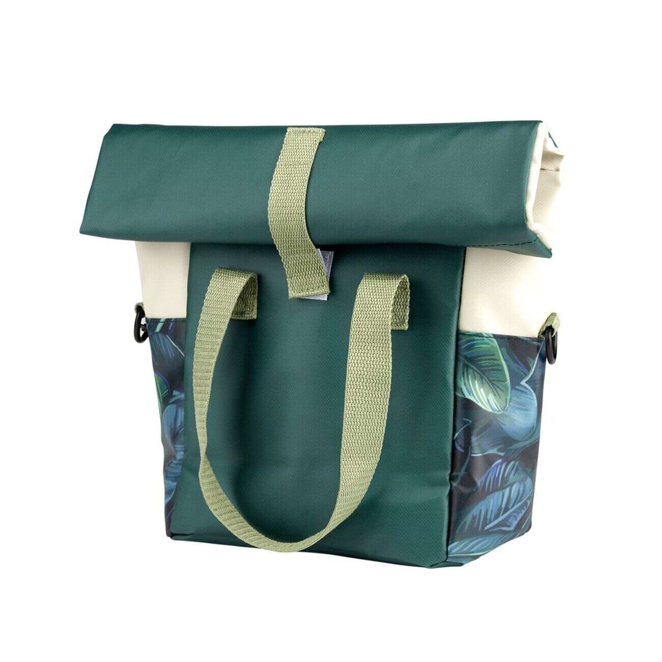 Sac isotherme 6L motif feuillage exotique vert et beige 19x12xH39cm