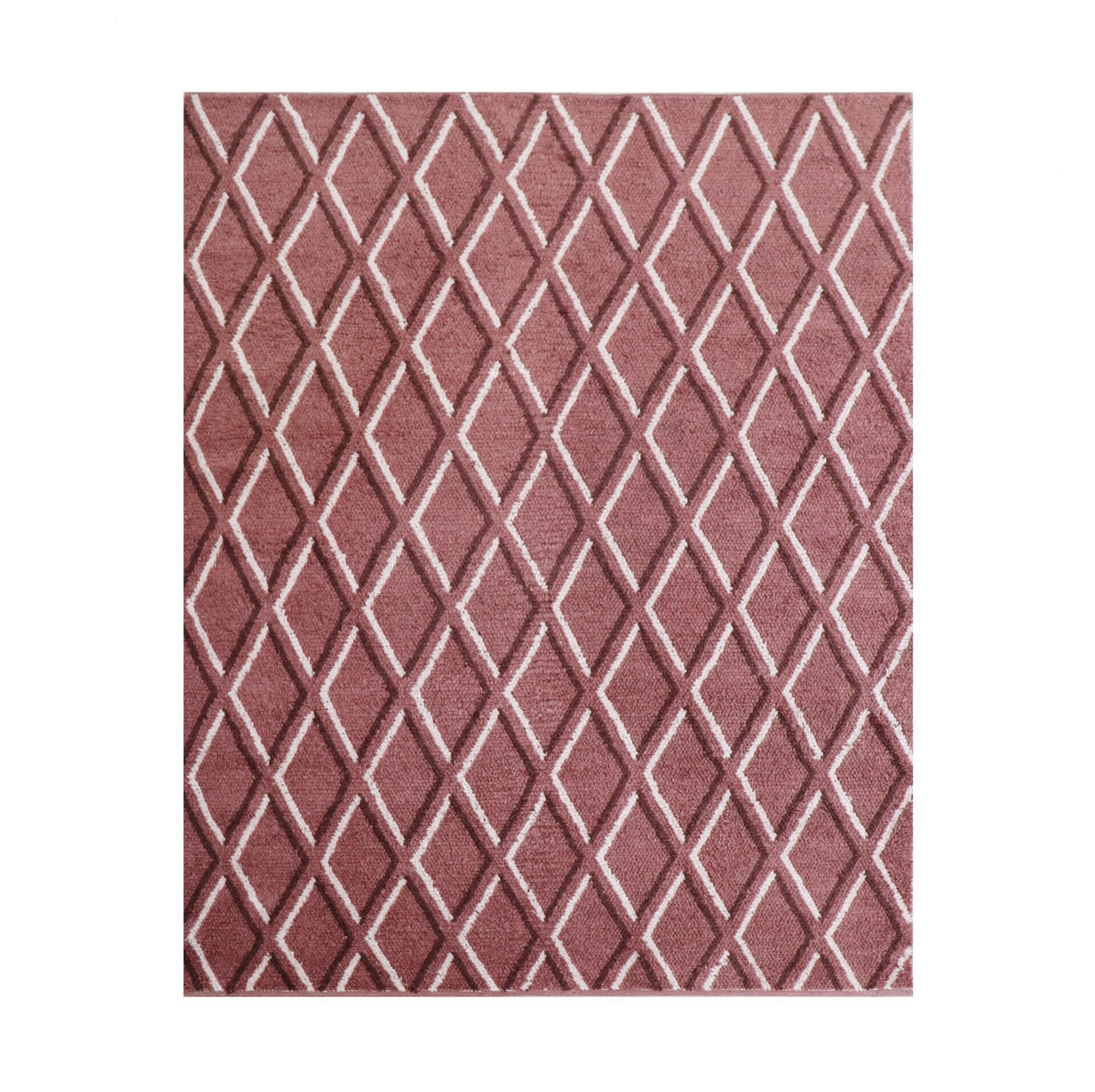 Modessa Lattice Shag Rug Berry 240x300cm