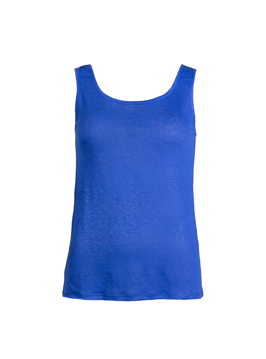 Débardeur femme en lin Bleu Indigo