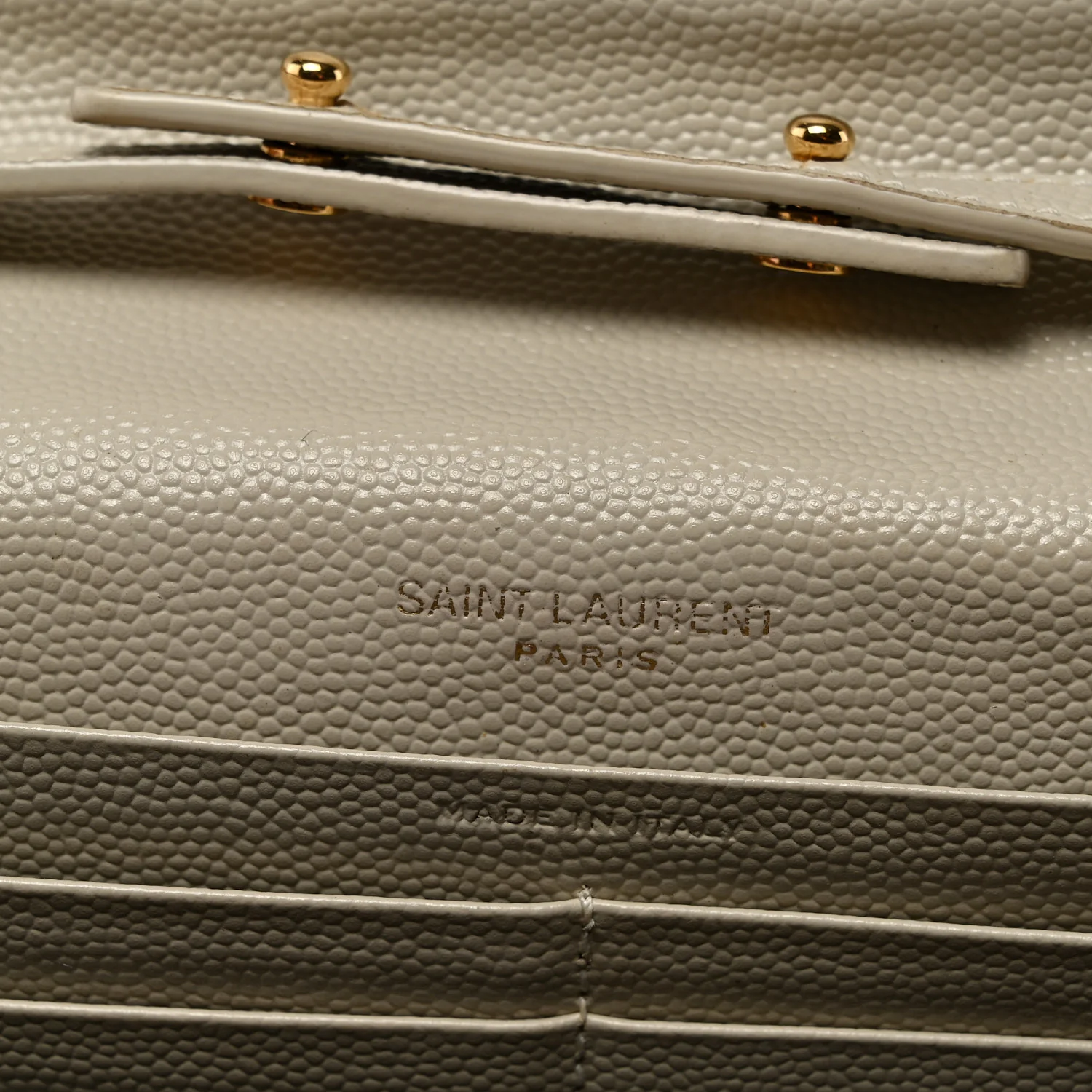 Grain De Poudre Matelasse Chevron Monogram Chain Wallet Crema Soft