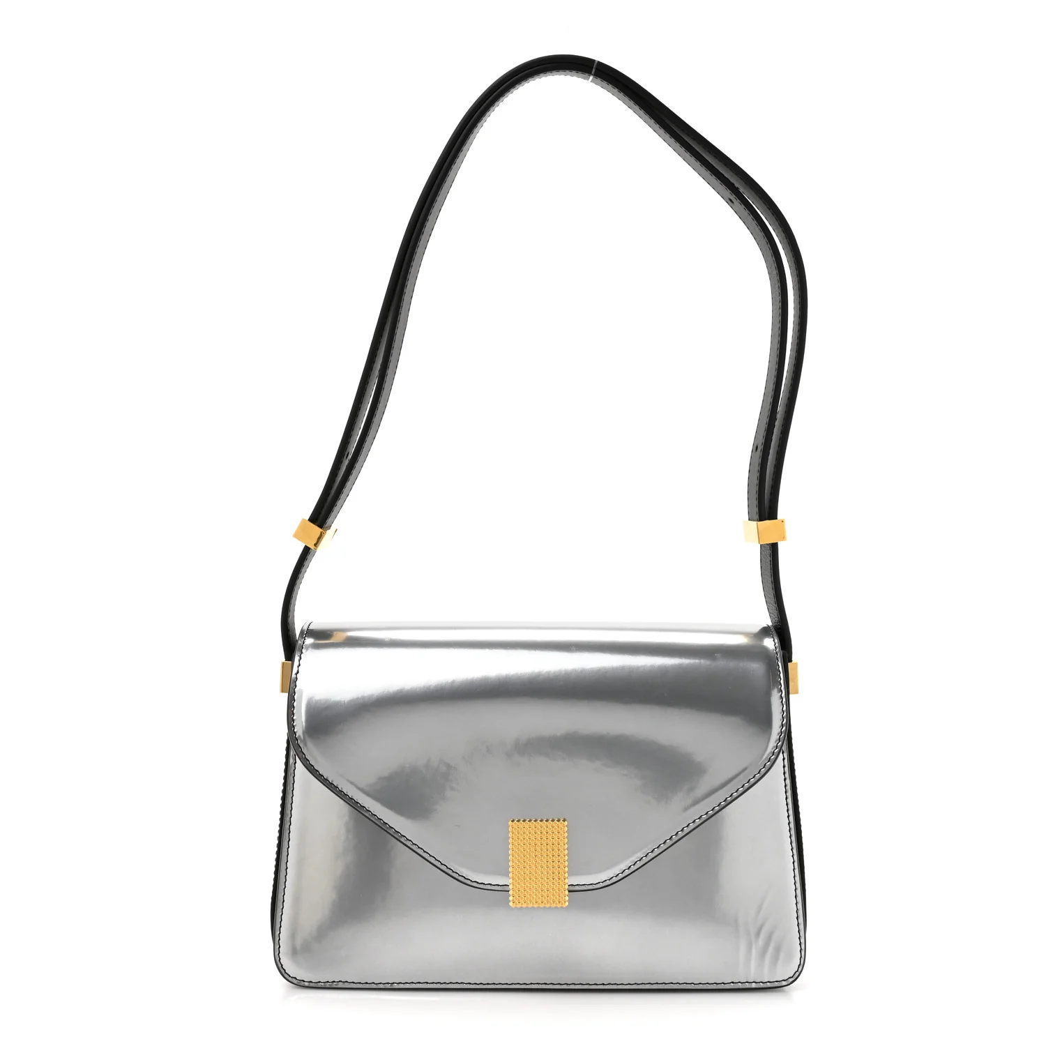 Metallic Calfskin Concerto Bag SIlver