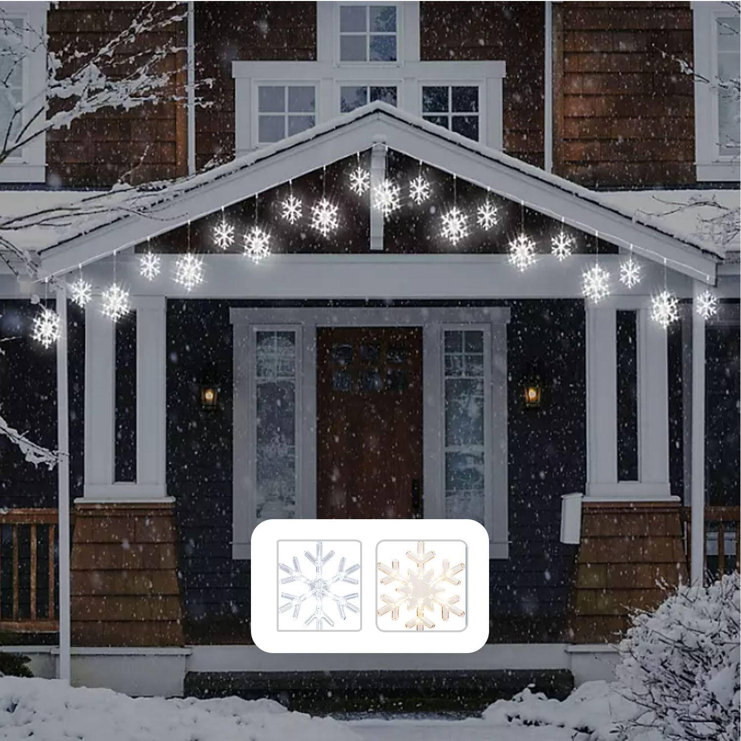 Member's Mark 8 Function LED Indoor/Outdoor Snowflake Lights 16 ct (Cool White)