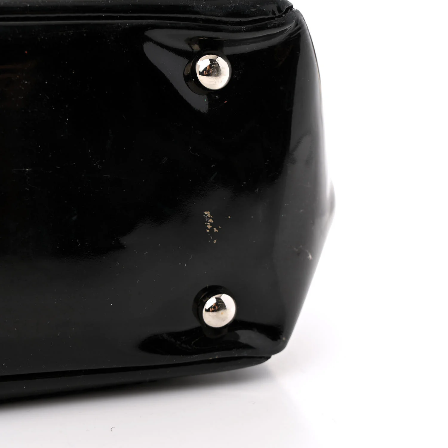 Patent Pony Hair Small Pocket Tote Black