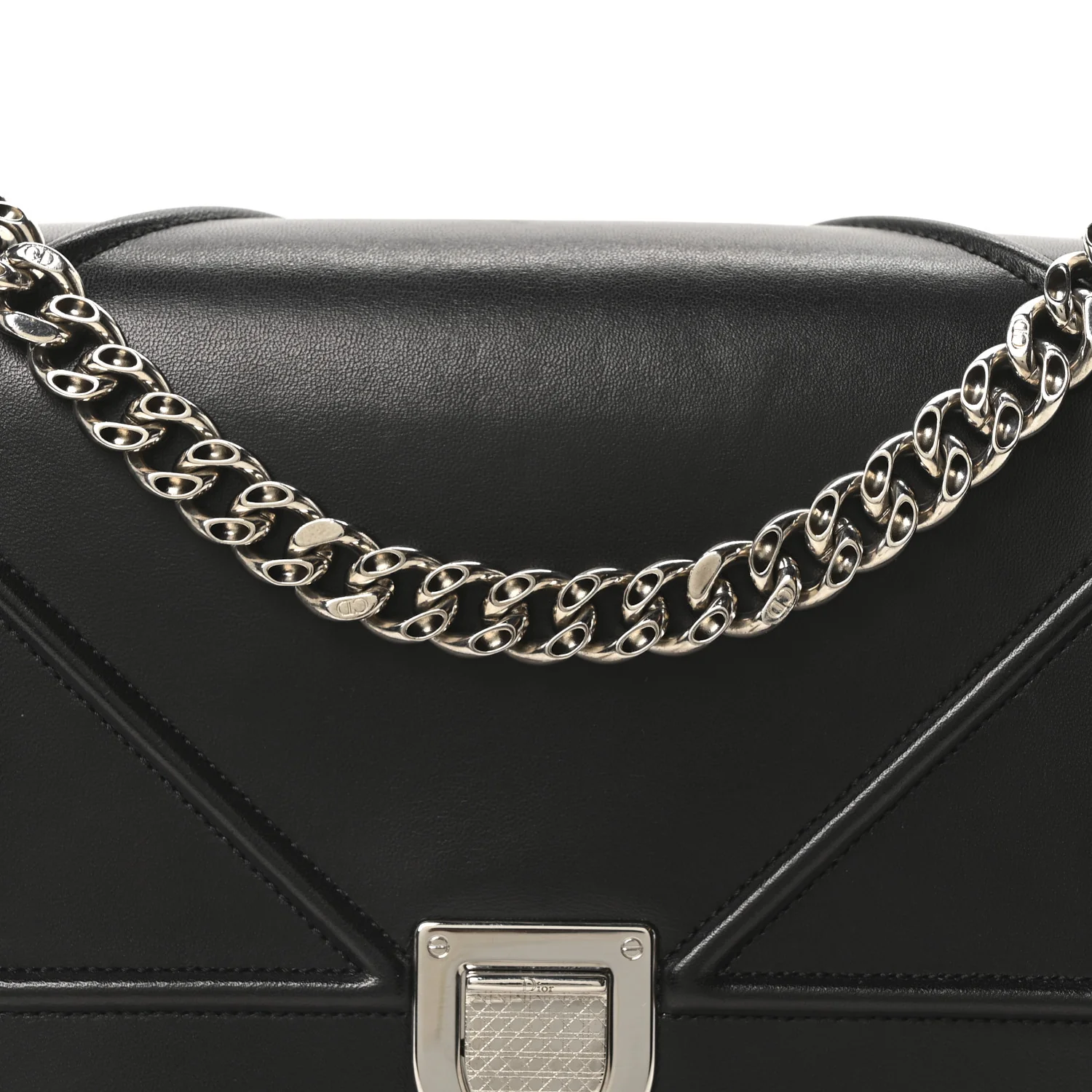 Lambskin Medium Diorama Flap Bag Black