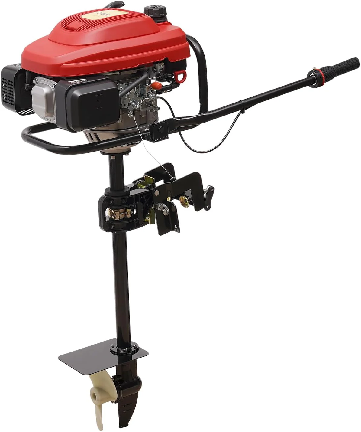 Moteur hors-bord 4 temps 4 CV, 55 cm³, à jet, refroidissement par vent, système CDI, pour bateaux pneumatiques, bateaux en bois, bateaux de pêche, etc., 5 500 tr/min.