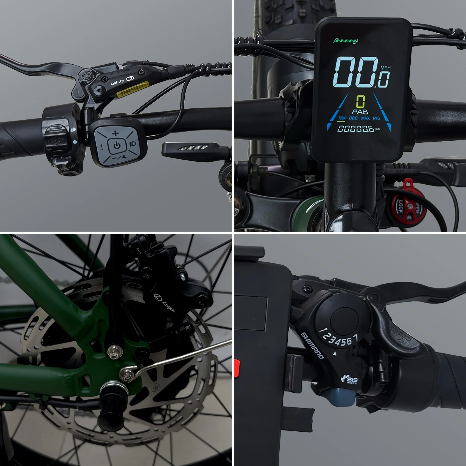 M6 Electric Bicycle M6 PRO 3200W, 48V 22.4Ah, 26 inch(Green) - Image 10