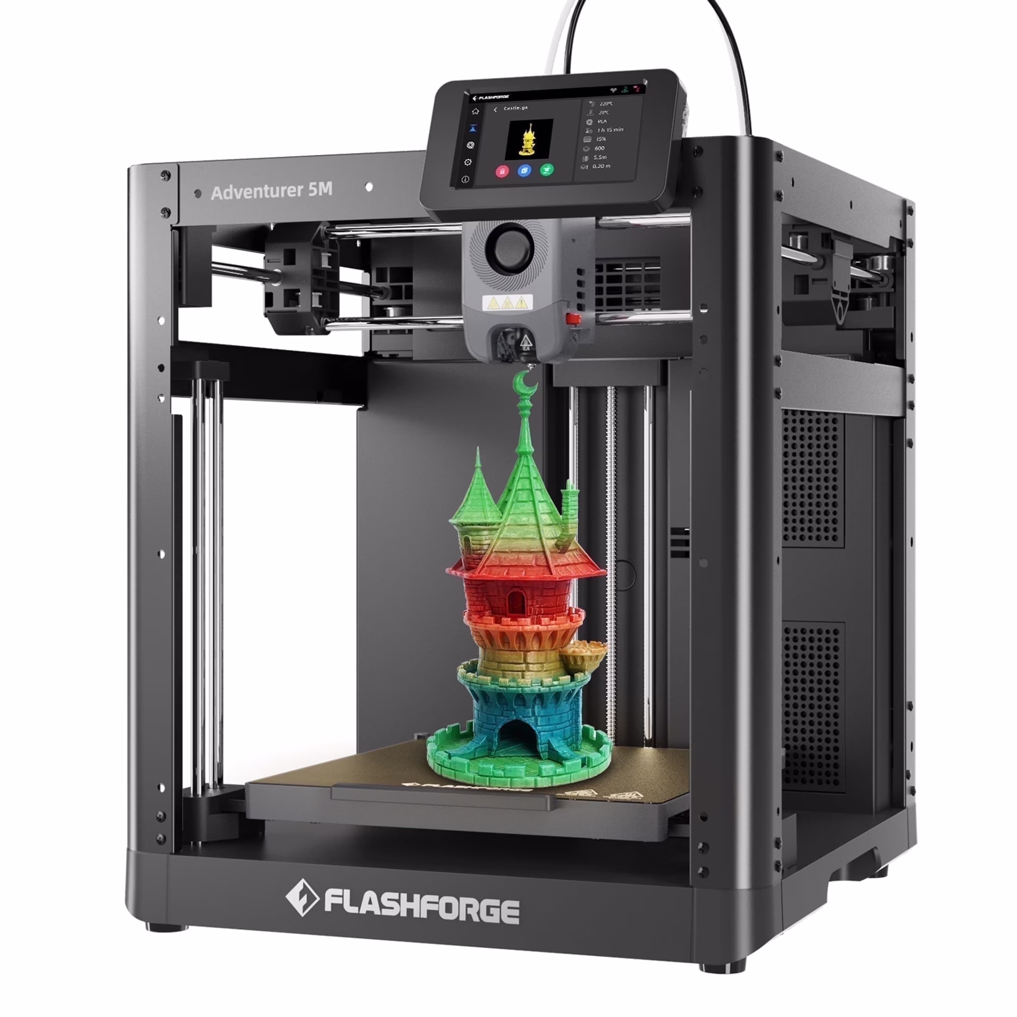 Adventurer 5M 3D Printer, Fully Auto Leveling 600mm/s High Speed Printing, Black(Adventurer 5M)