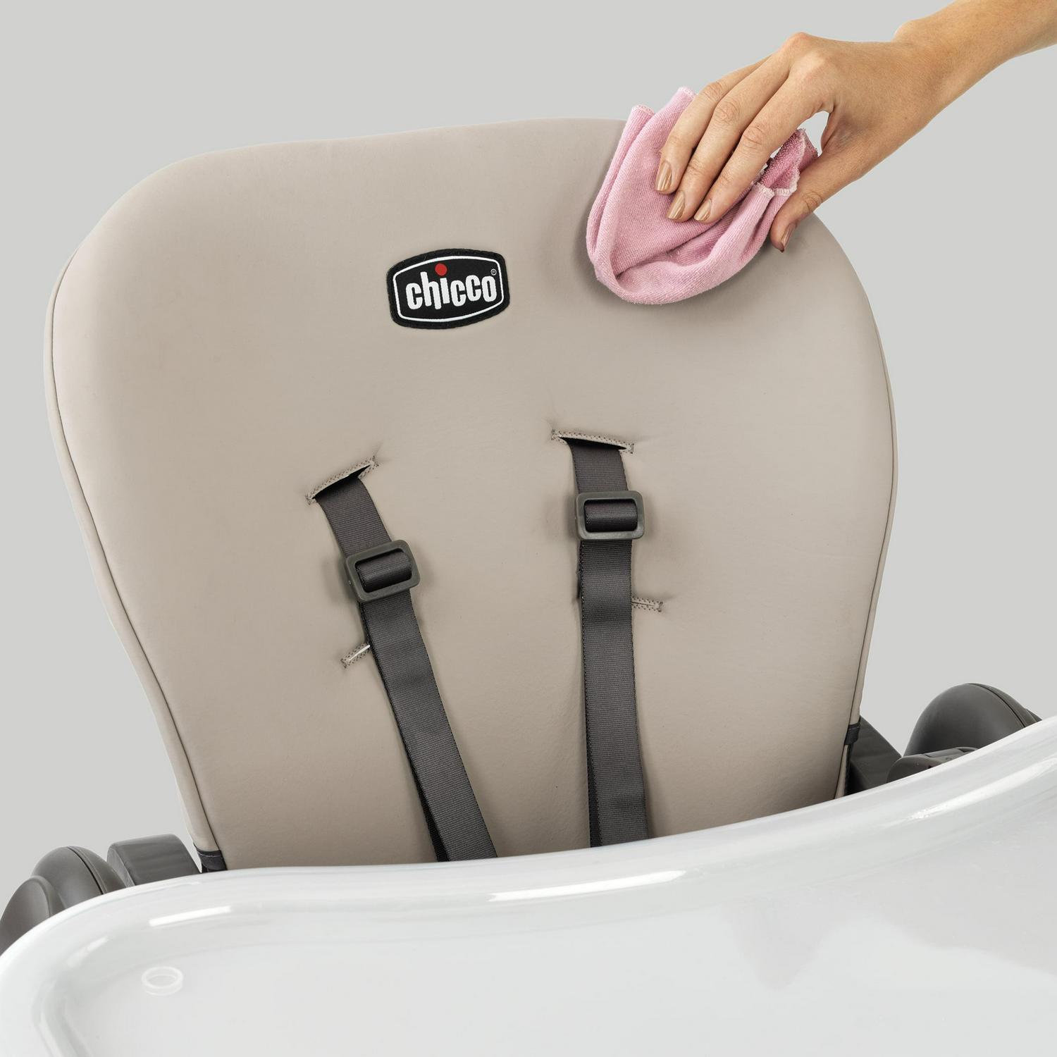 Chicco Polly Space - Saving Fold Easy Clean Highchair - Taupe (Beige). New